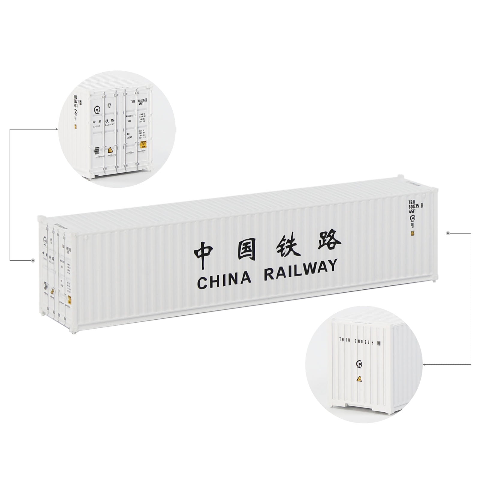 C15008 3pcs N Scale 1:160 40ft Shipping Container Model Railway