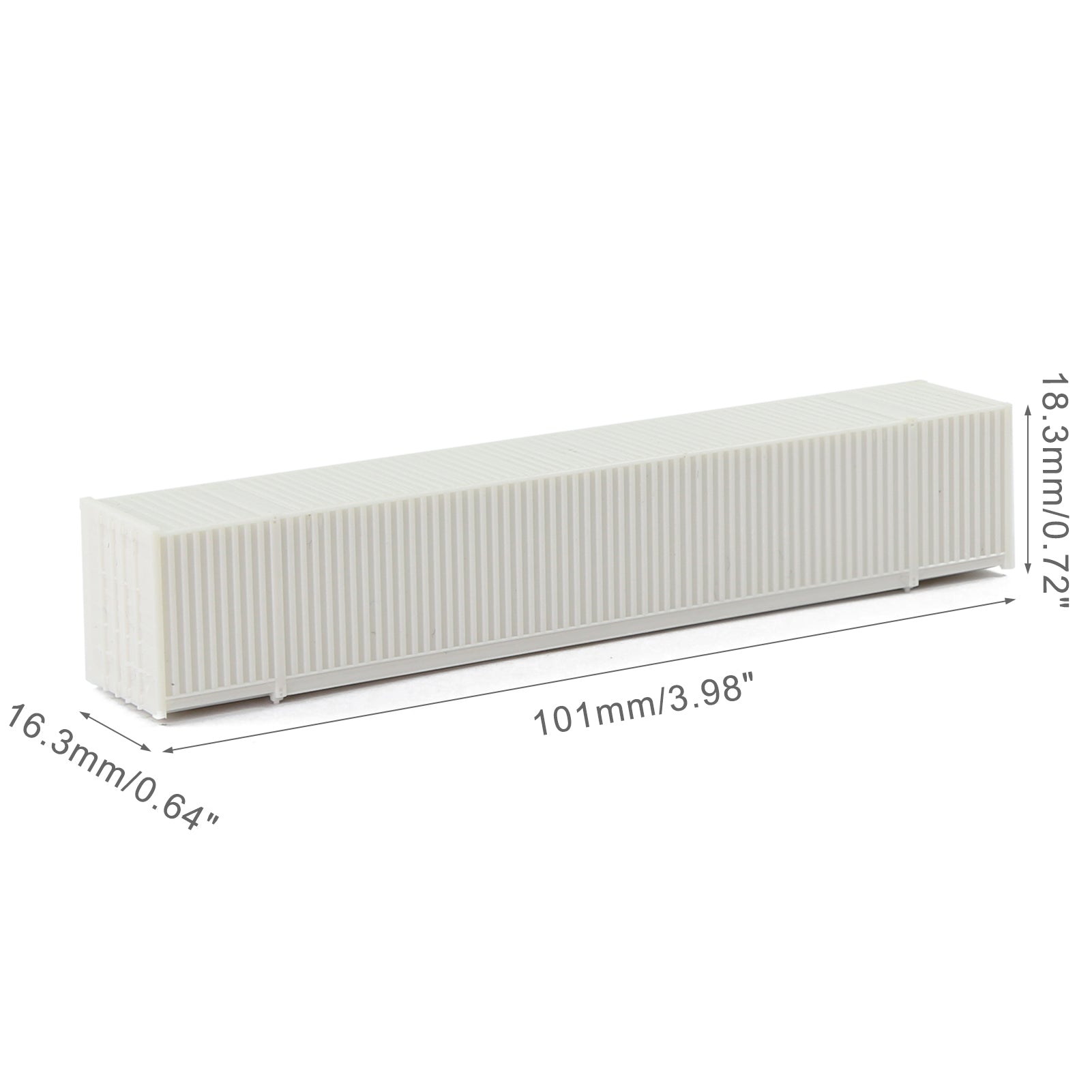 C15009JJ 9pcs N Scale 1:160 Uncolored 53ft Blank Shipping Container 53' Cargo Box