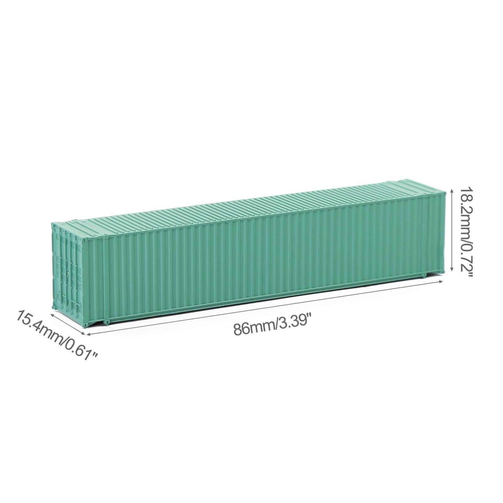 C15010 9pcs N Scale 1:160 45ft Pure Color Shipping Container