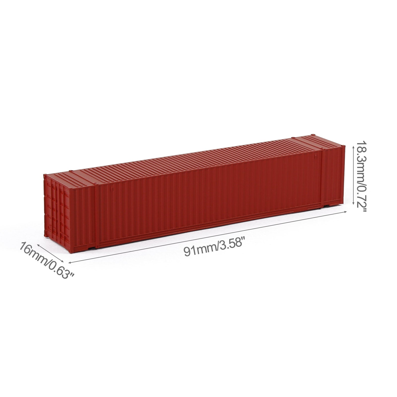 C15019 9pcs N Scale 1:160 Different Colored 48ft Blank Container Undecorated
