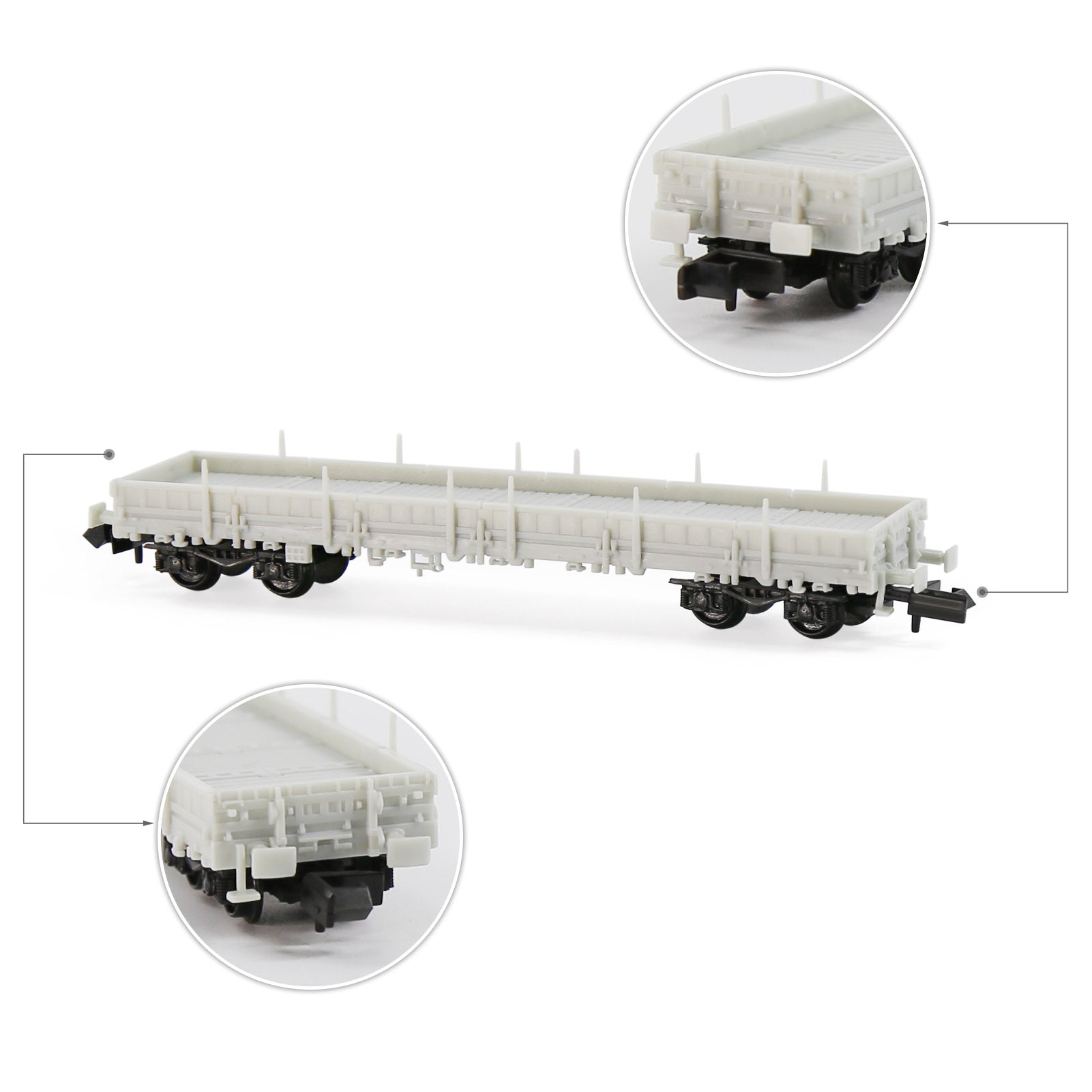 C15064JJ 1 Unit N Scale 1:160 Unassembled Unpainted 40' Low-side Car Model Wagon