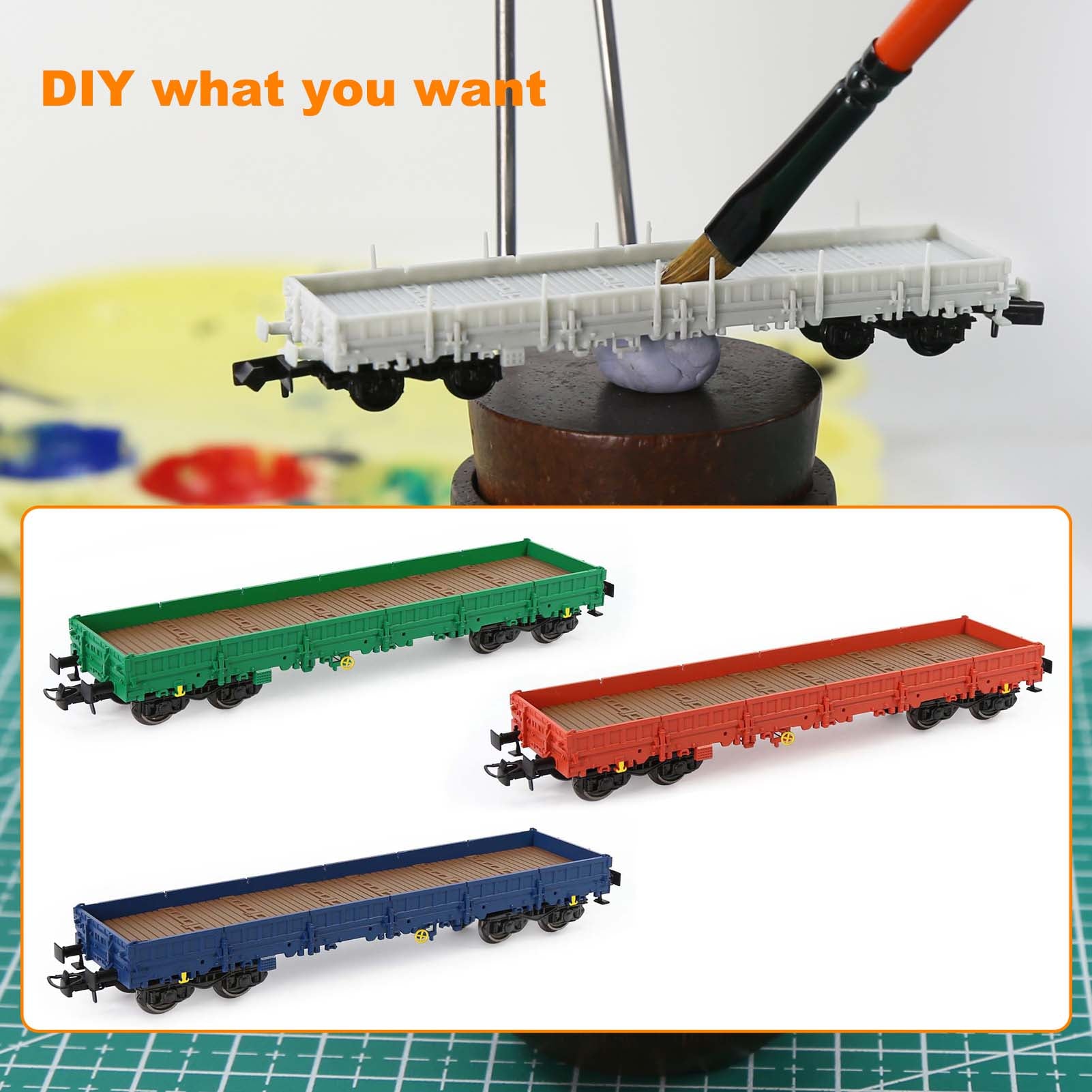 C15064JJ 1 Unit N Scale 1:160 Unassembled Unpainted 40' Low-side Car Model Wagon