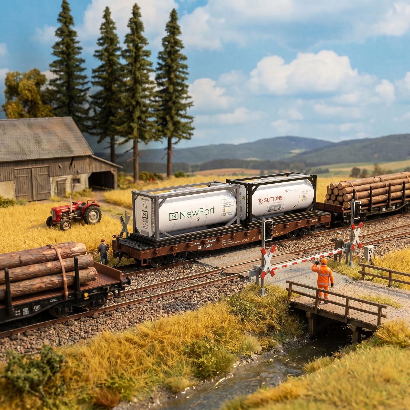C8723 1pc HO Scale 1:87 20ft Oil Tank Shipping Container