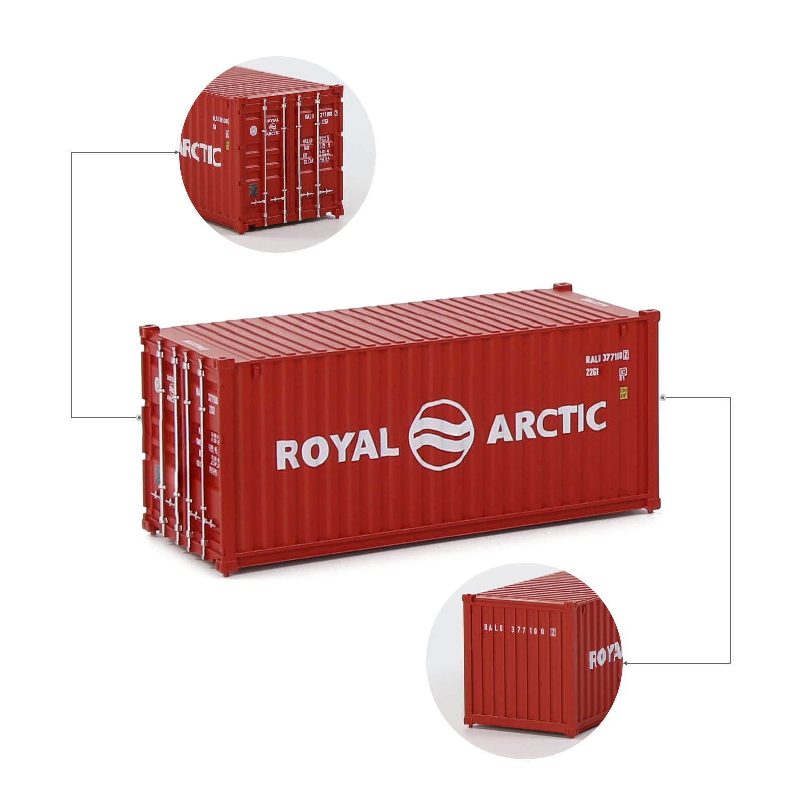 C8726 1pc HO Scale 1:87 20ft Painted Shipping Container