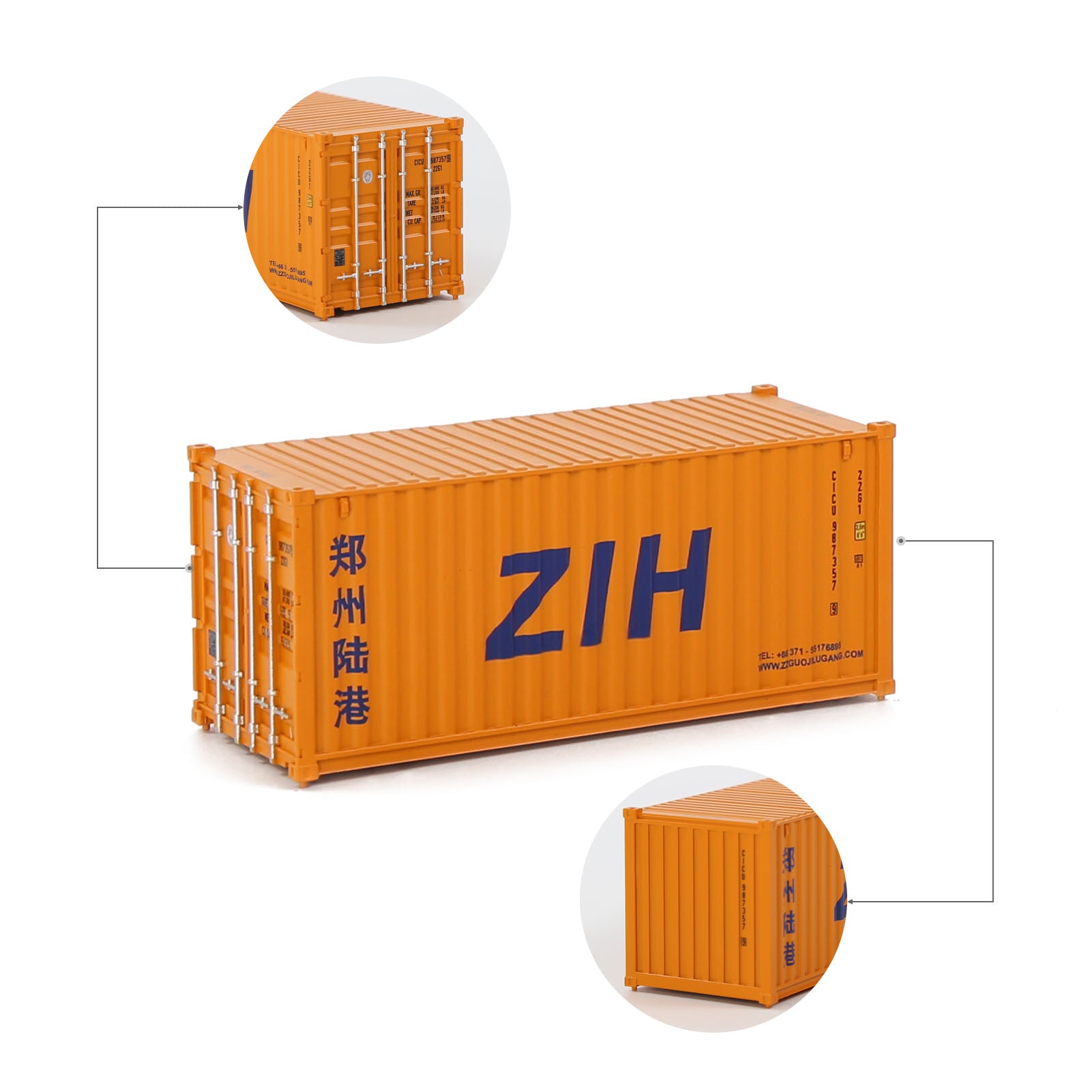 C8726 1pc HO Scale 1:87 20ft Painted Shipping Container