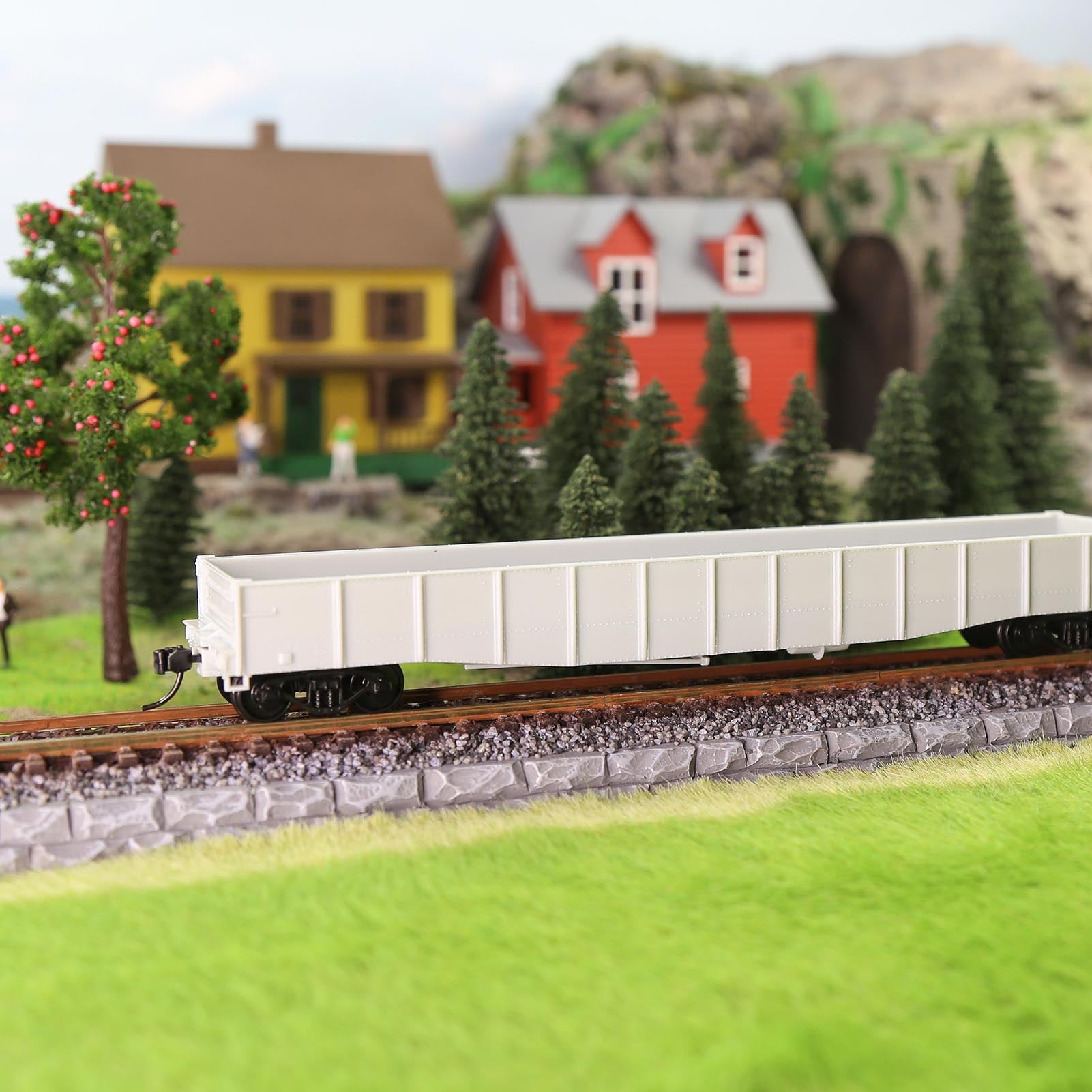 C8743JJ 1 Unit HO Scale 1:87 53ft Low-side Gondola Car Unassembled Wagon Plastic Wheels