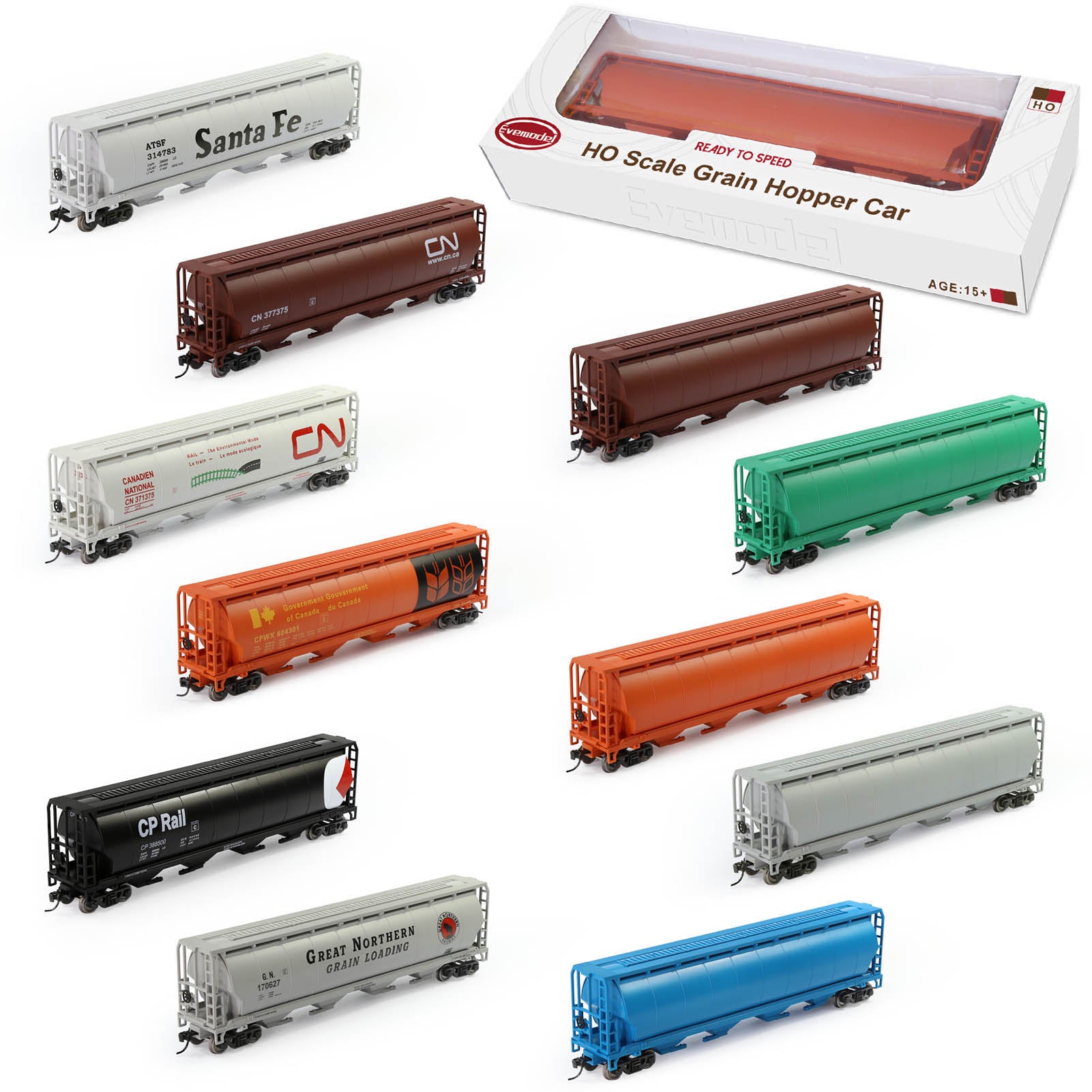 C8744 1 Piece HO Scale 1:87 Cylindrical Covered Grain Hopper Car Rolling Stock