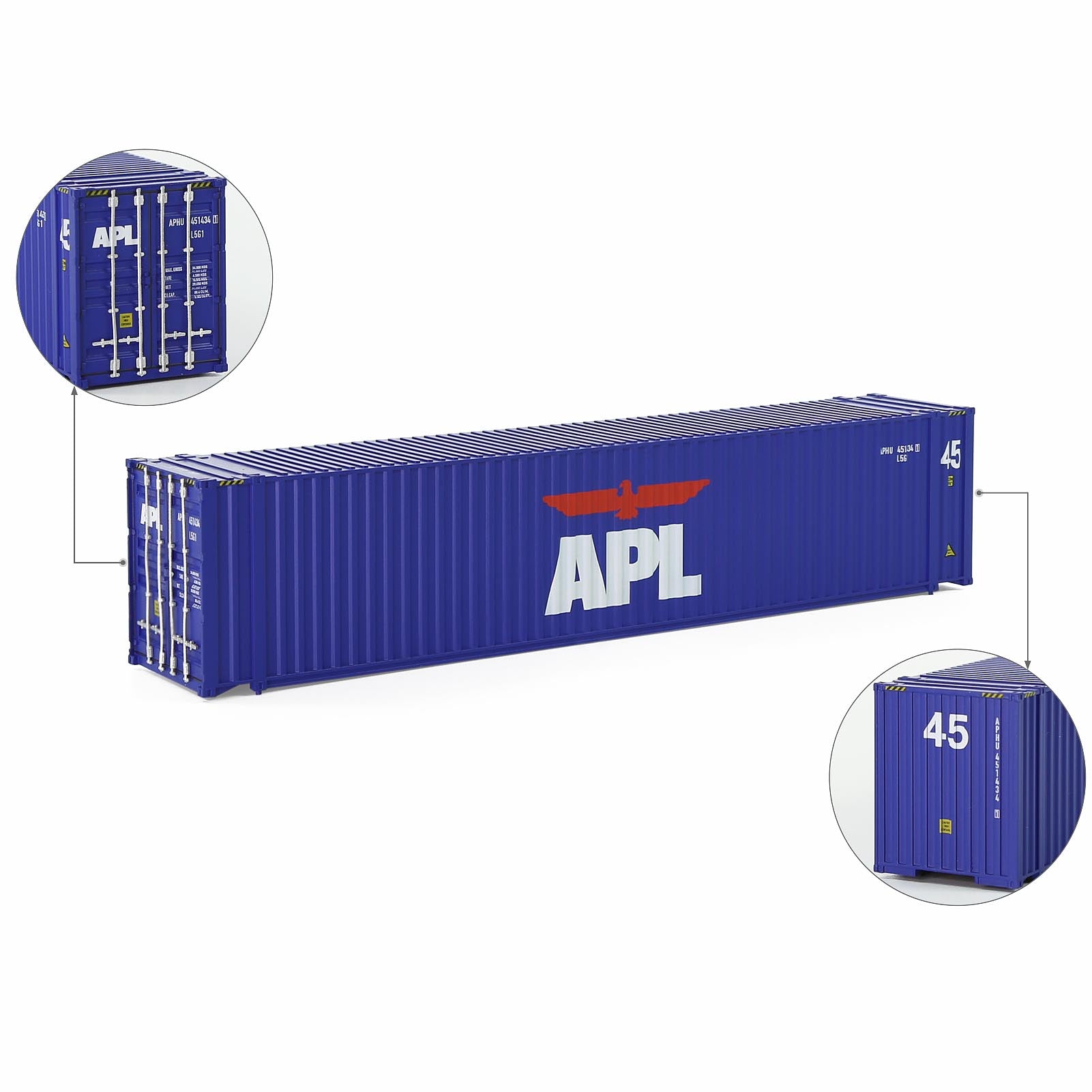 C8745 1pc HO Scale 1:87 Model Shipping Container 45ft Cargo Box