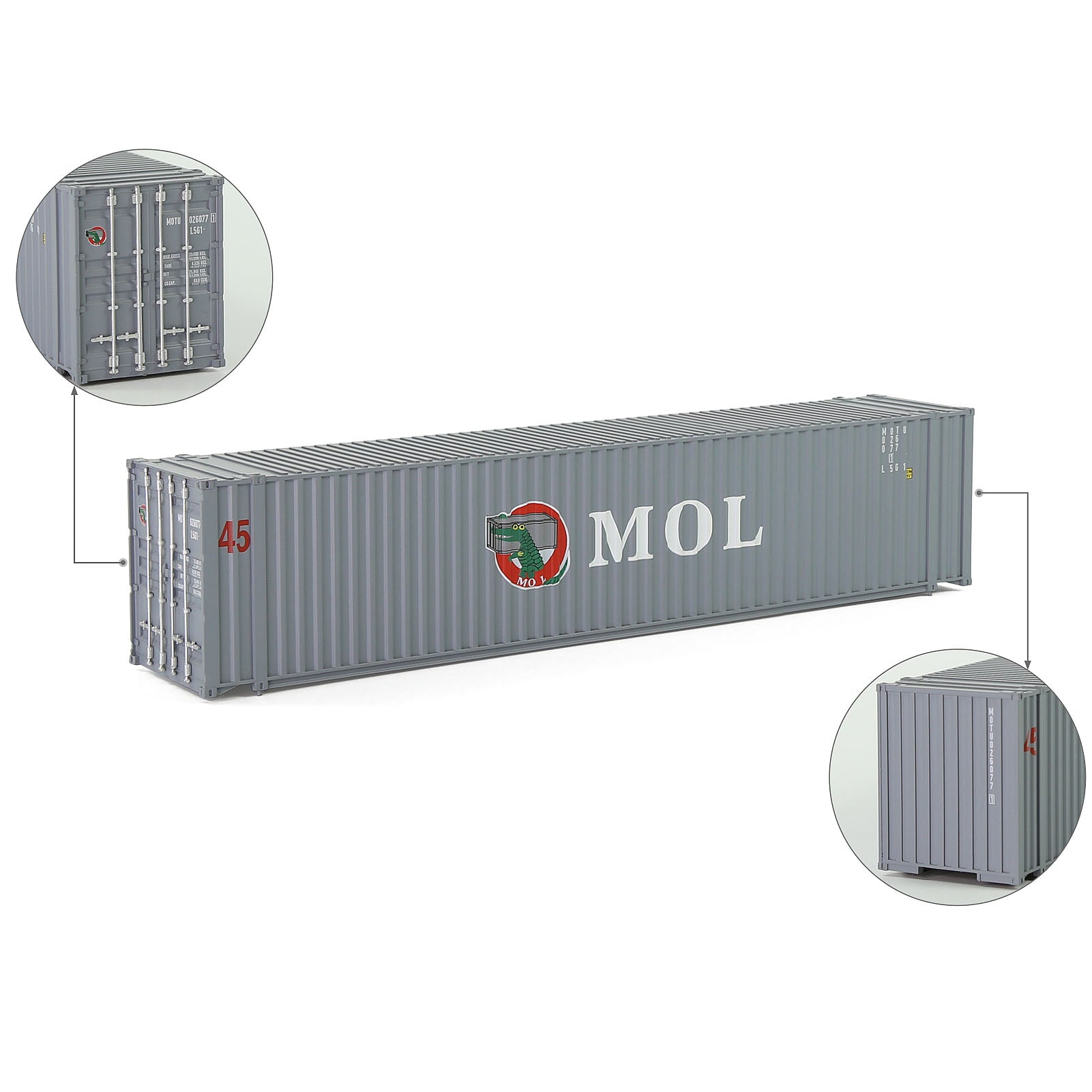 C8745 1pc HO Scale 1:87 Model Shipping Container 45ft Cargo Box
