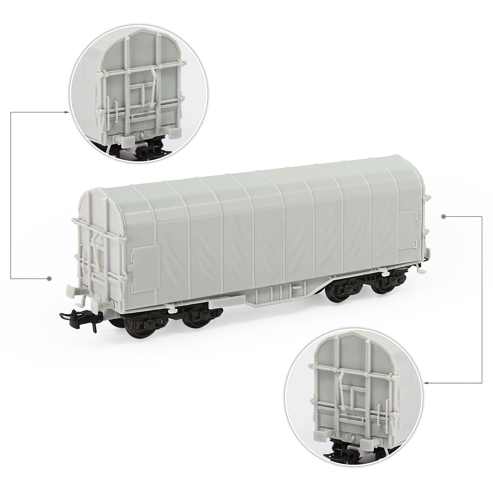 C8762JJ 1 Unit HO Scale 1:87 Blank Disassembled Covered Coil Wagon Model Trains