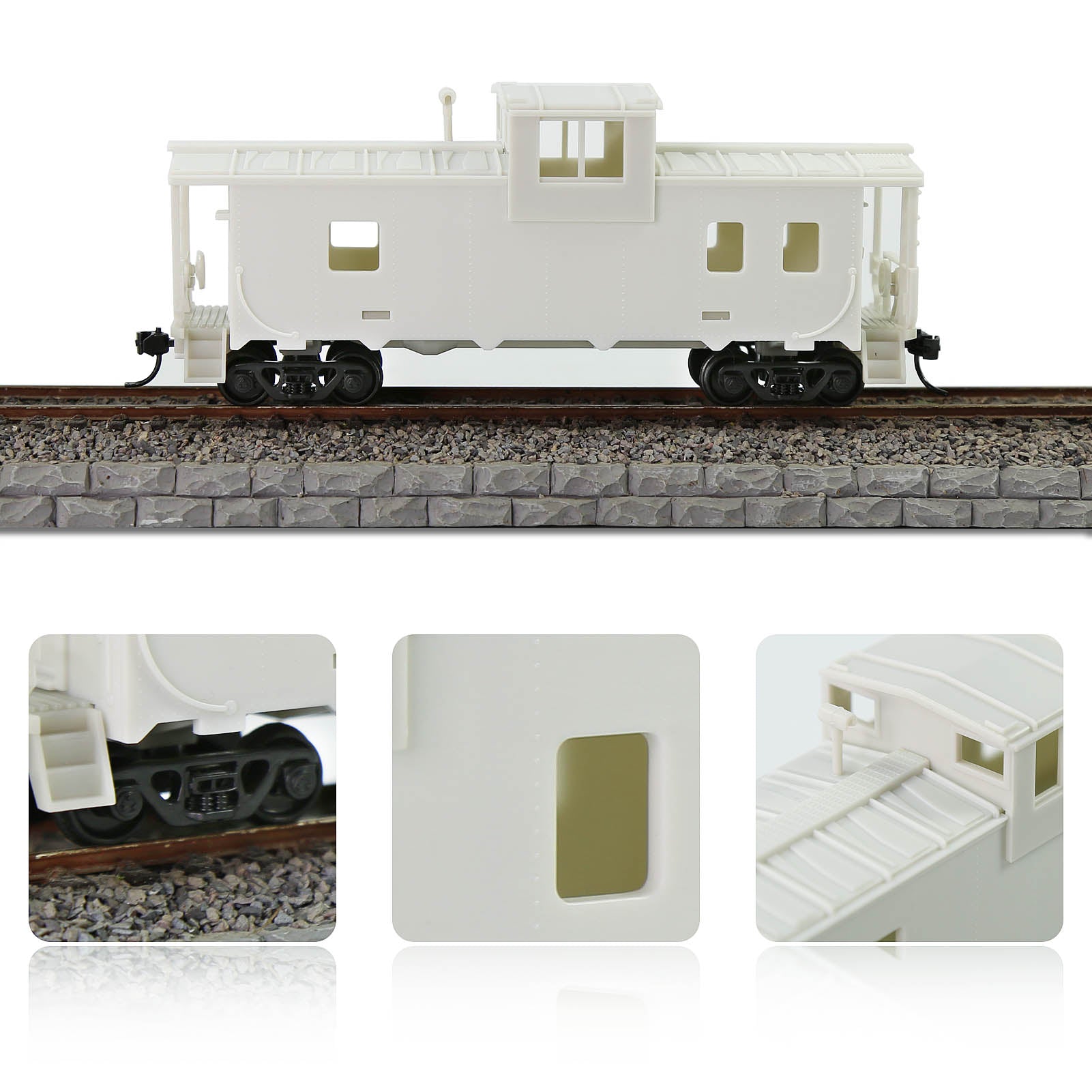 C8763JJ 1pc HO Scale 1:87 Blank Unpainted Unassembled 36' Wide Vision Caboose