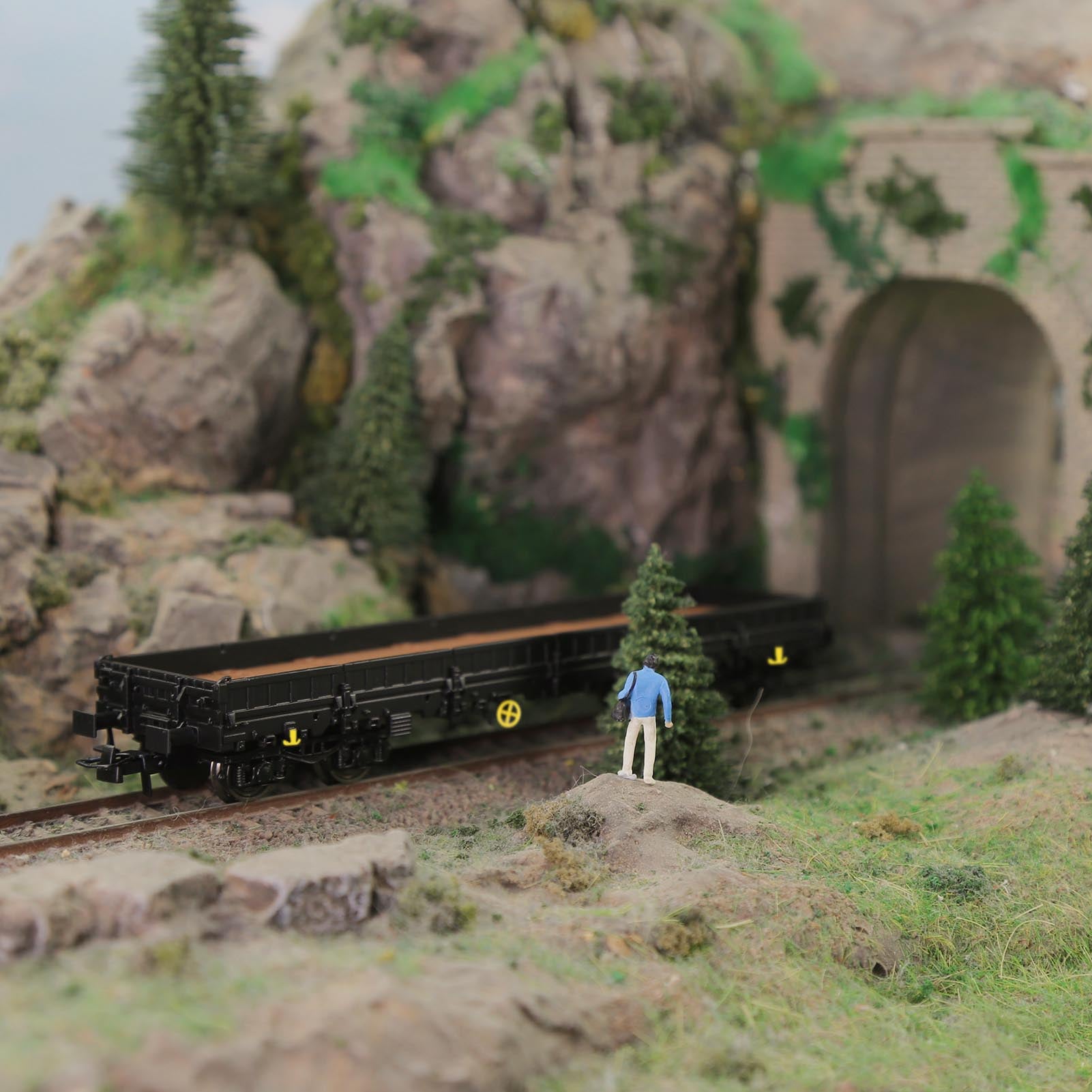 C8764 1 Unit HO Scale 1:87 40' Low-side Car Model Wagon Painted