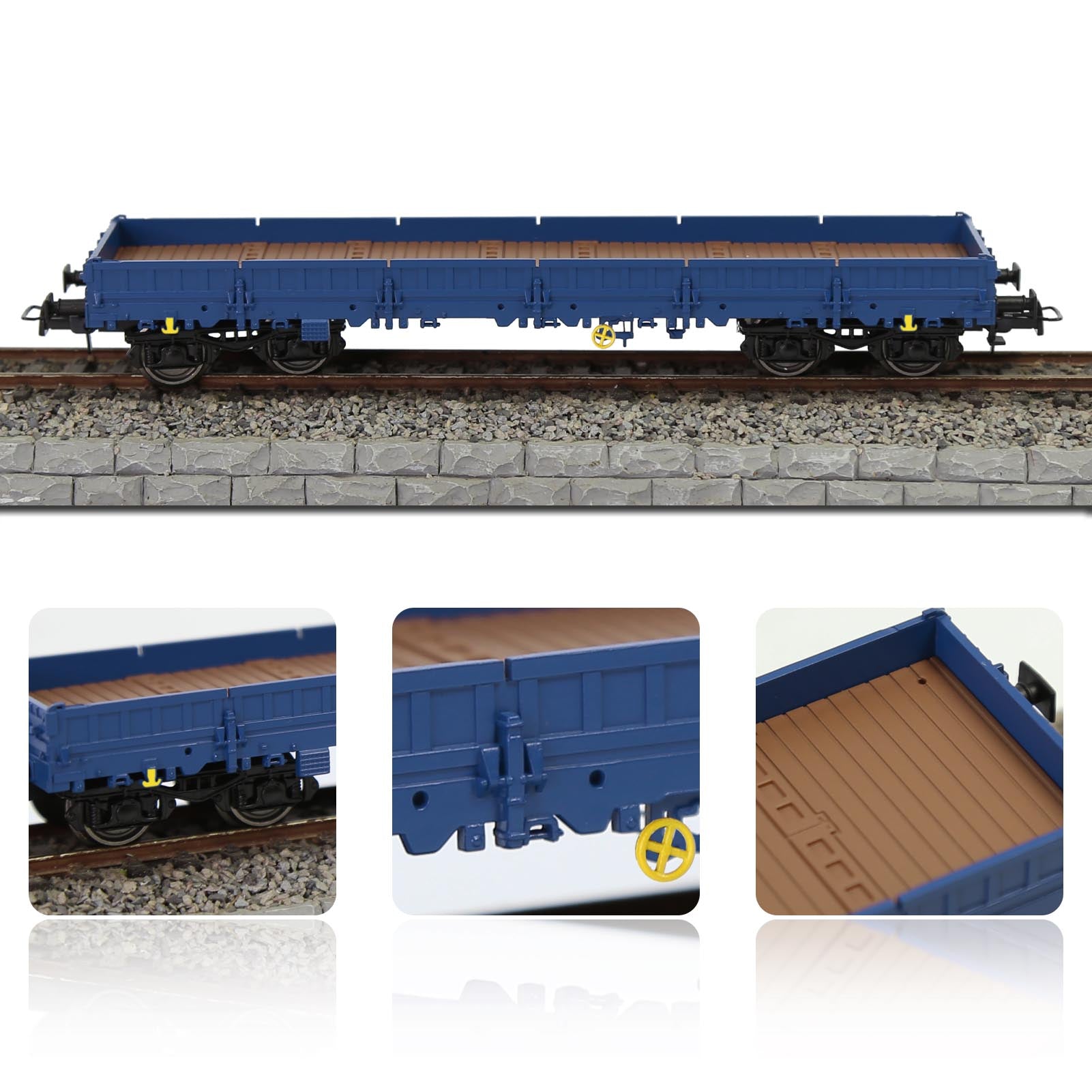 C8764 1 Unit HO Scale 1:87 40' Low-side Car Model Wagon Painted