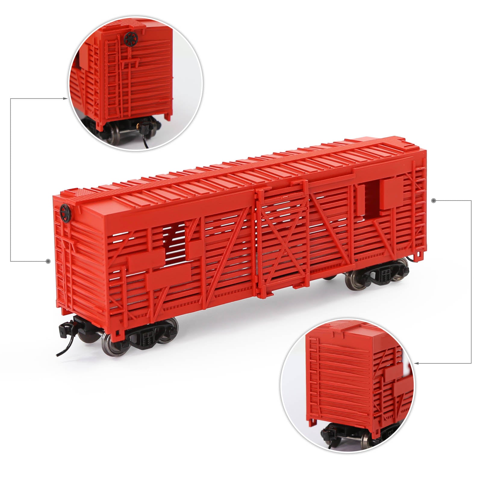 C8767 1 Piece HO Scale 1:87 40' Stock Car Cattle Wagon Painted