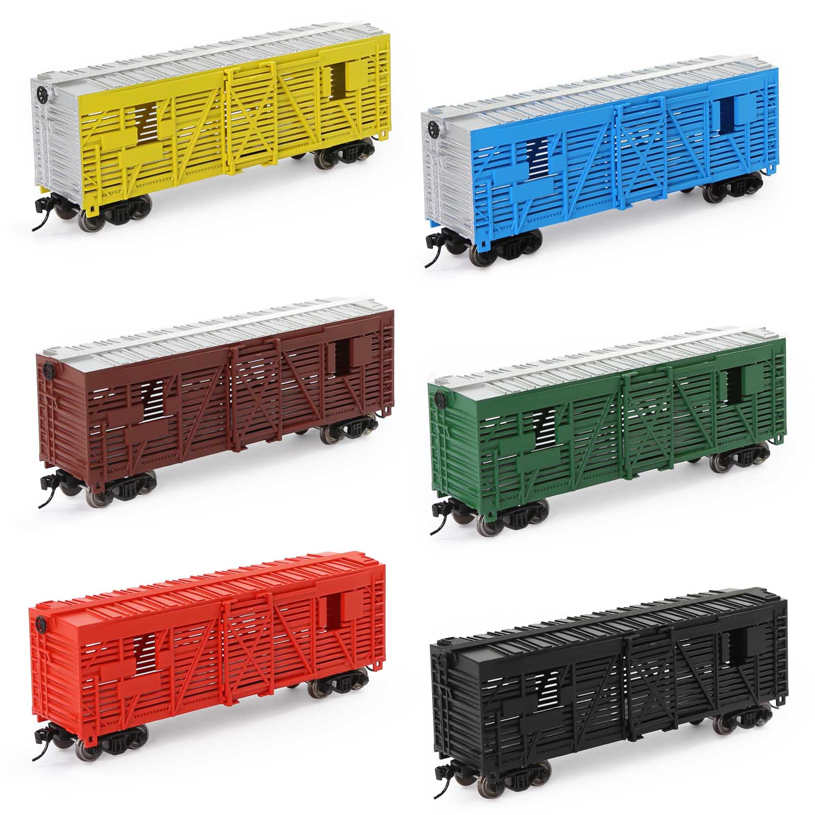 C8767 1 Piece HO Scale 1:87 40' Stock Car Cattle Wagon Painted