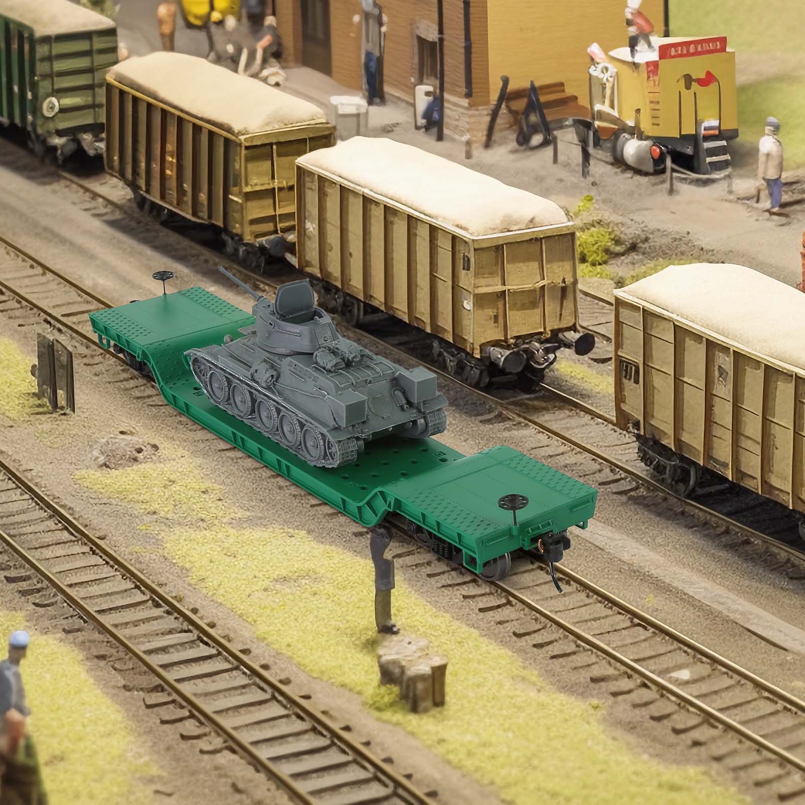 C8769 1 Unit HO Scale 1:87 Depressed Center Flat Car Model Railway