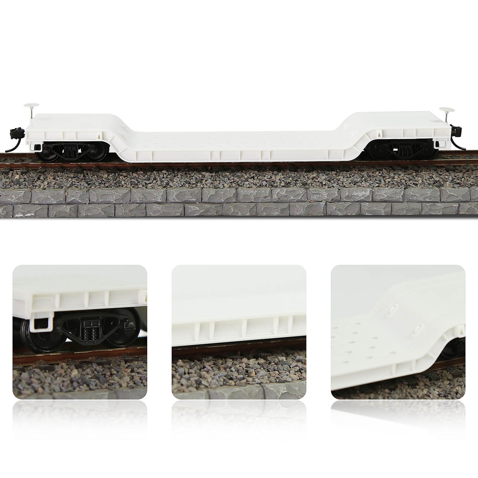 C8769JJ 1 Unit HO Scale 1:87 Blank Disassembled DIY Center-Depressed Flatcar