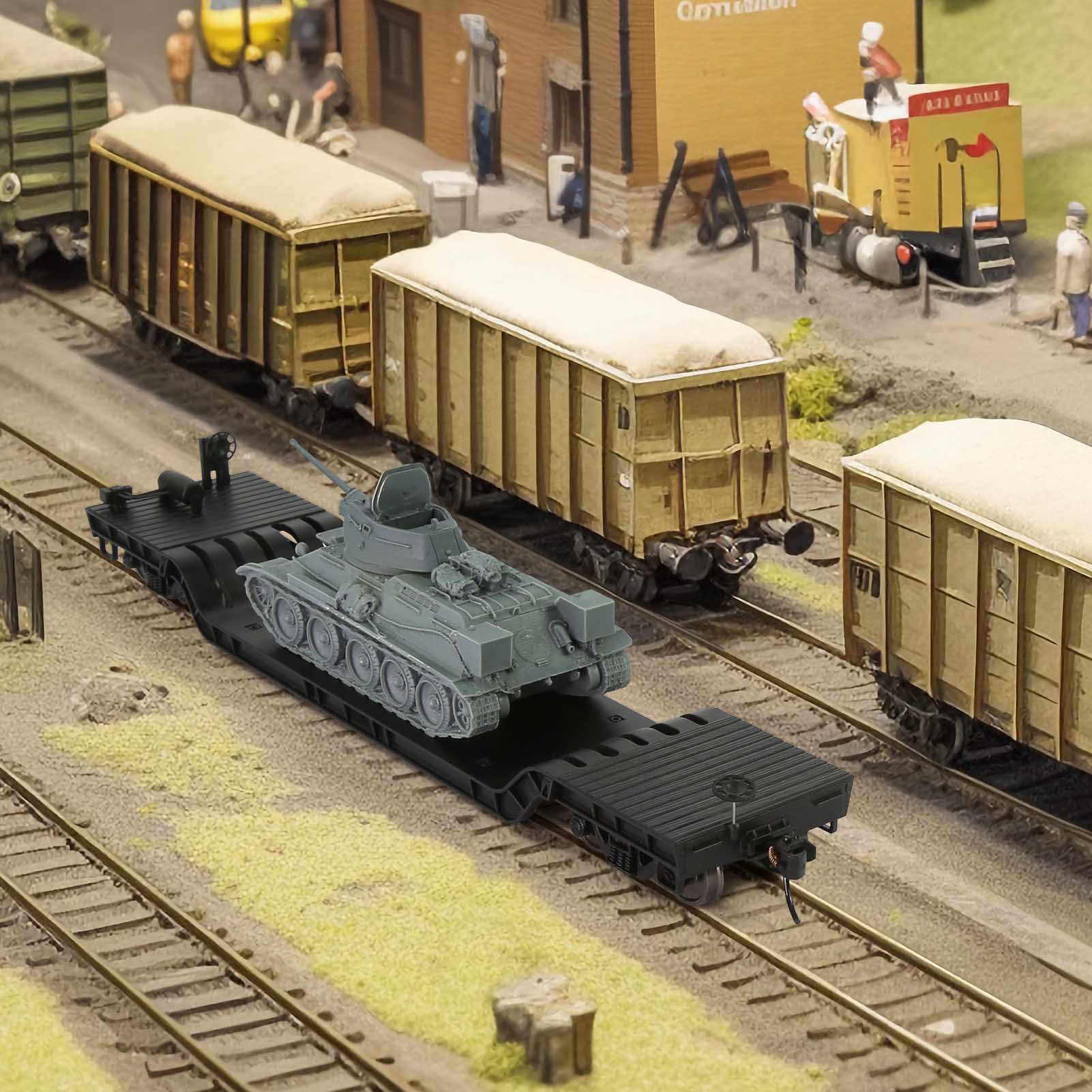 C8770 1 Unit HO Scale 1:87 Depressed Center Flat Car Model Railway