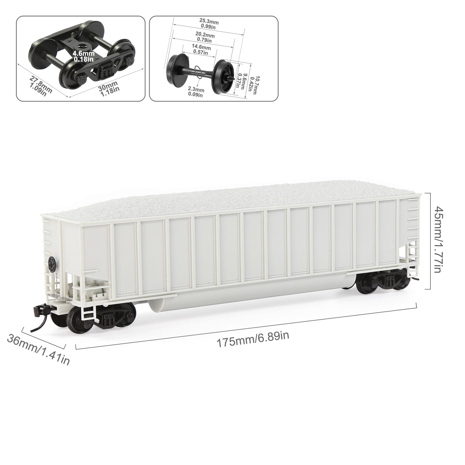 C8771JJ 1 Unit HO Scale 1:87 Blank Unassembled Coal Wagon Coalporter Plastic