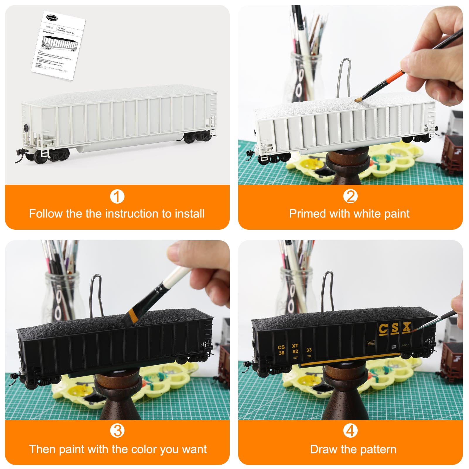 C8771JJ 1 Unit HO Scale 1:87 Blank Unassembled Coal Wagon Coalporter Plastic