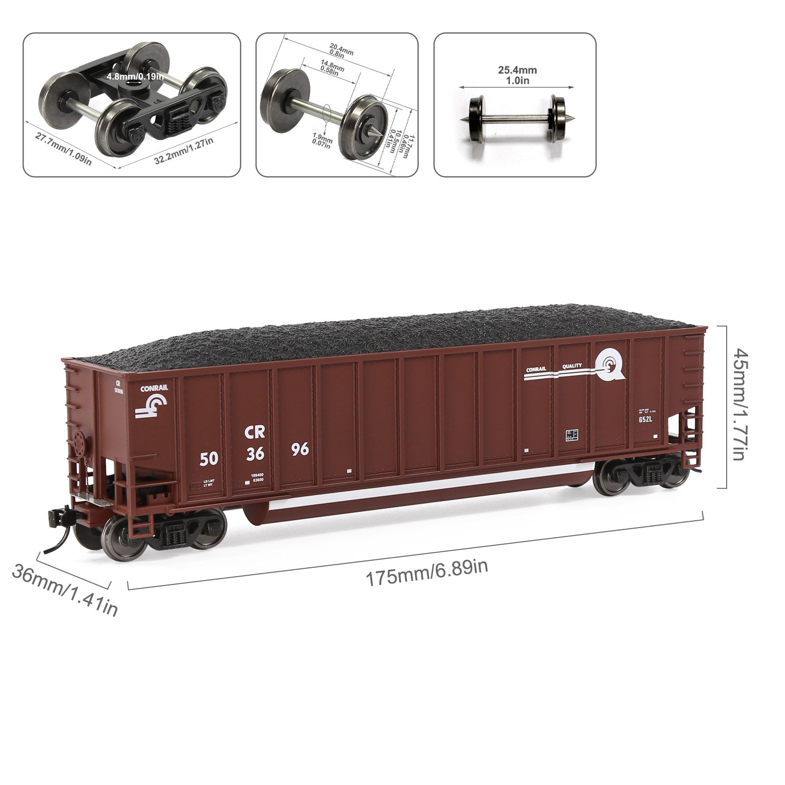C8771 1 Piece HO Scale 1:87 Train Wagon Coal Car Coalporter Hopper Car