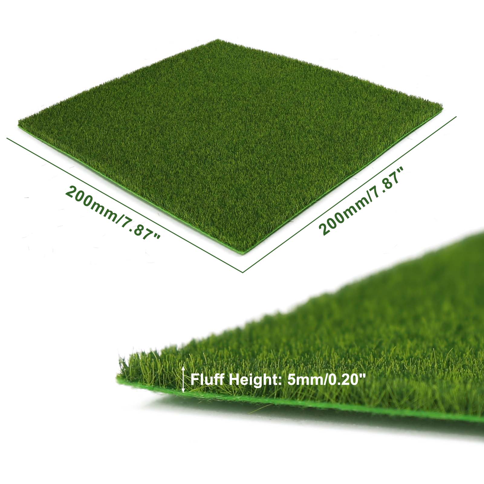 CP203 2pcs 20cm*20cm Square Grass Mat 3mm 5mm 8mm Thick Artificial Lawn Carpet