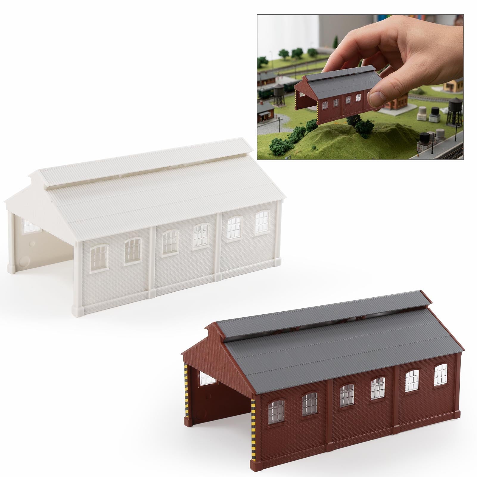 JZN5531SR 1 Unit N Scale 1:150 Loco Maintenance Building Service Shop for Model Railroad