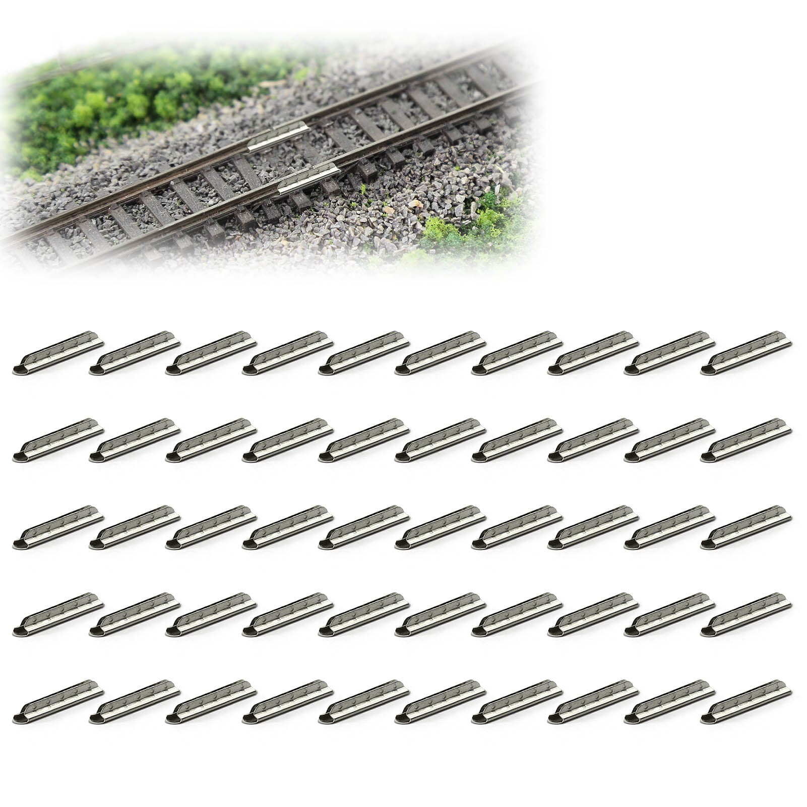 GD01 50pcs Metal Track Fishplates Rail Joiners for Code 80 83