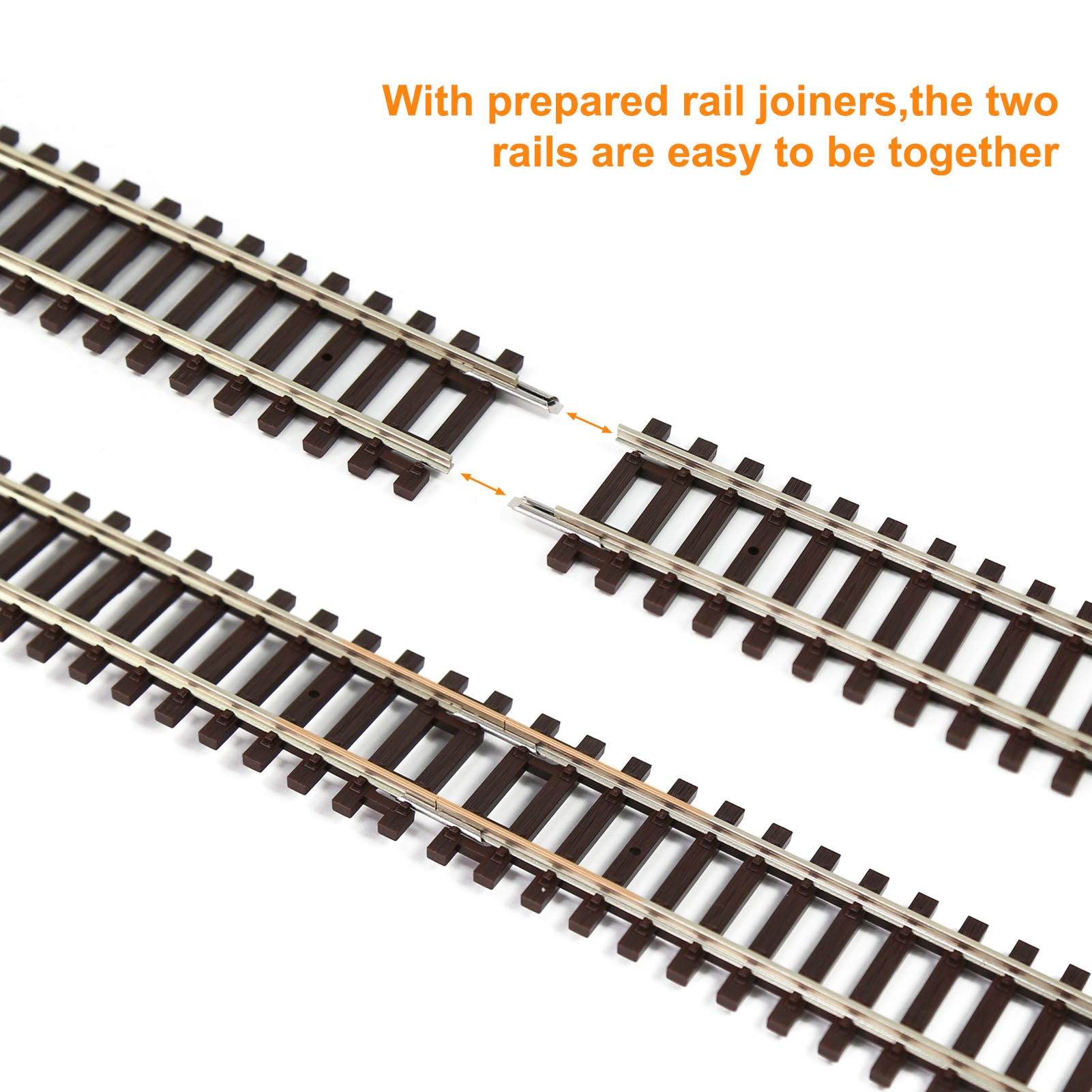 GDST231 6pcs HO Scale 1:87 Code 100 9" Straight Track Copper-Nickel Rail with Joiner