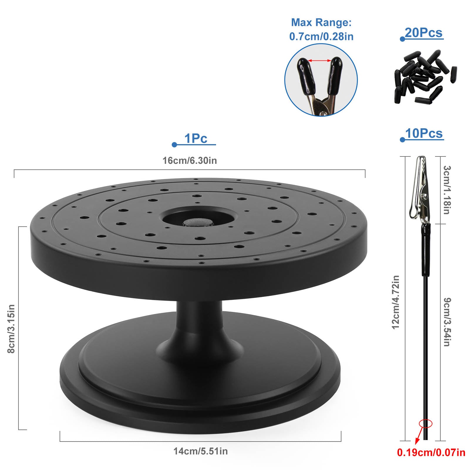 GJJC23PJ 1 Set Model Rotatable Painting Base Alligator Clips Kit Model Airbrush Tools