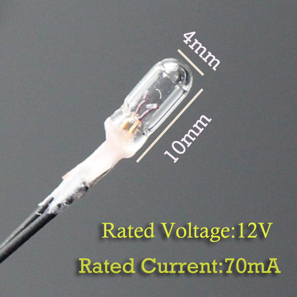 GPW05W 50pcs 4mm 12V 70mA Pre-Wired Grain of Wheat Bulbs Warm White