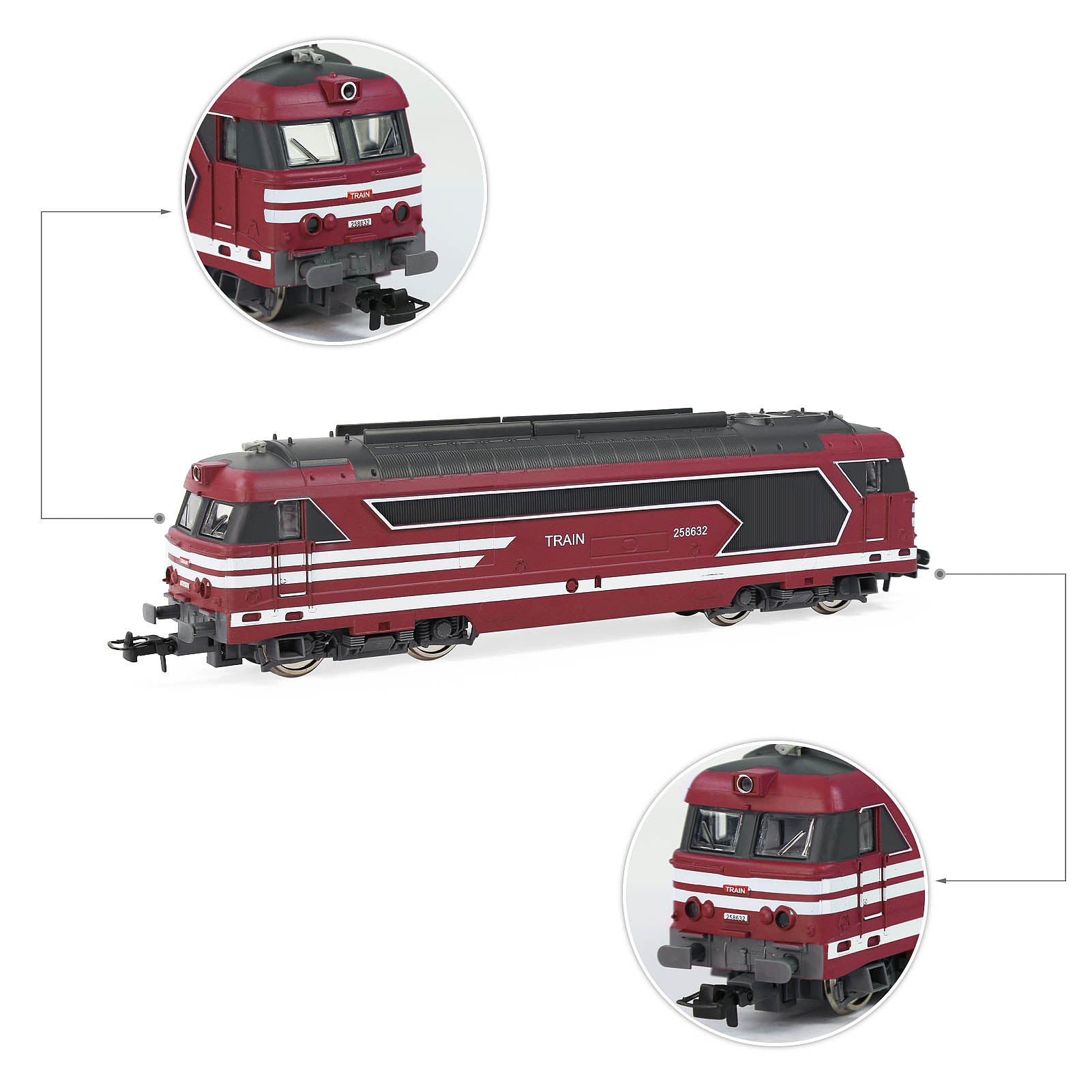 HCT8702 1 Unit HO Scale 1:87  Modern Train Model Railroad Locomotive