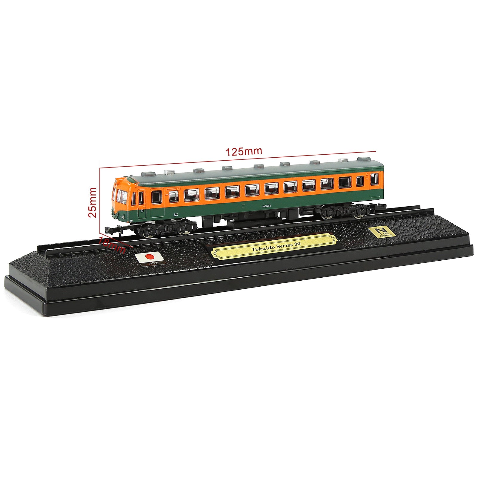 HCTN 1 Unit N Scale 1:160 Model Railroad Static Plastic Locomotives with Base and Display Case