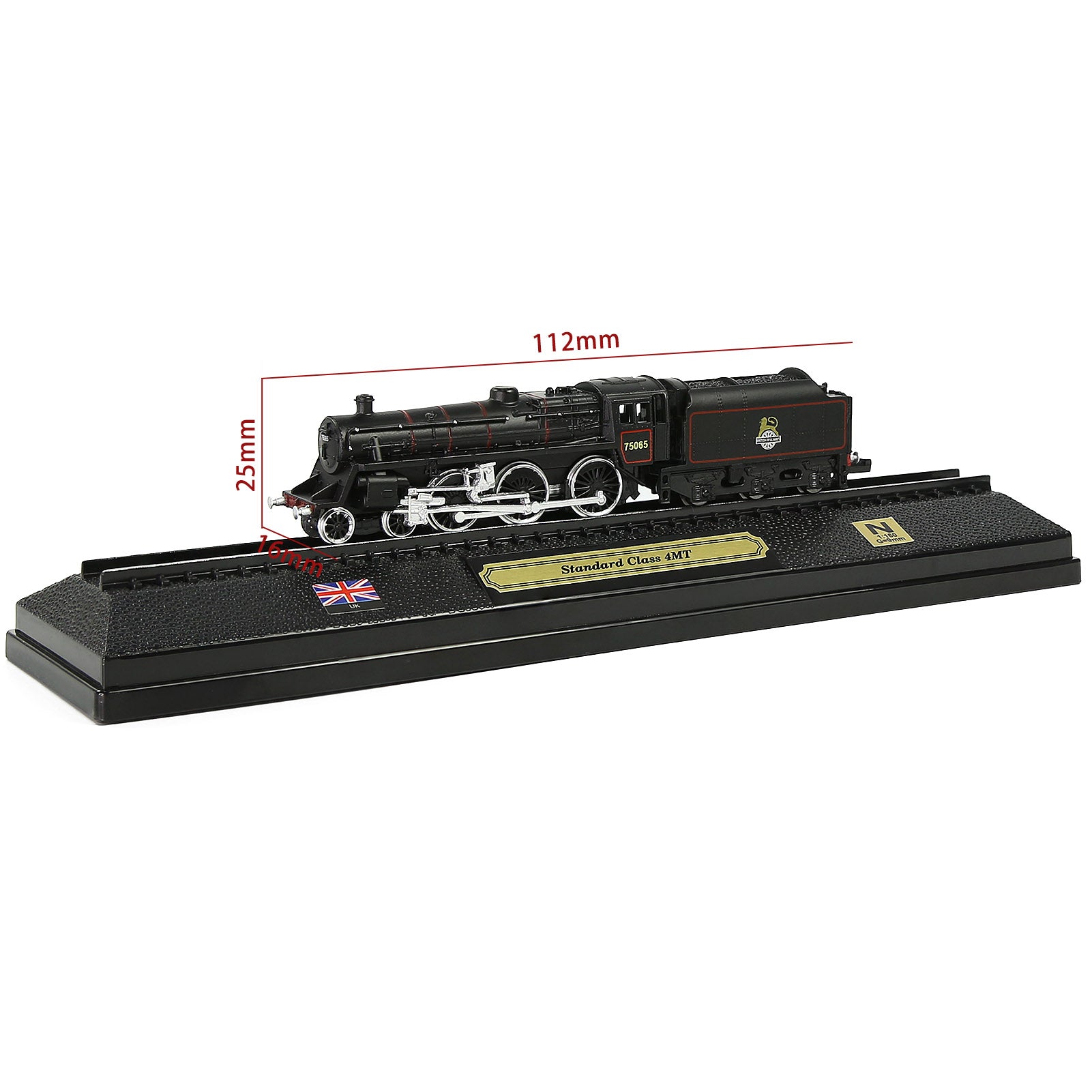 HCTN 1 Unit N Scale 1:160 Model Railroad Static Plastic Locomotives with Base and Display Case