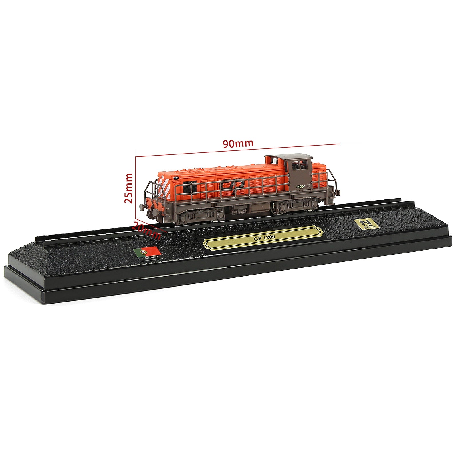 HCTN 1 Unit N Scale 1:160 Model Railroad Static Plastic Locomotives with Base and Display Case