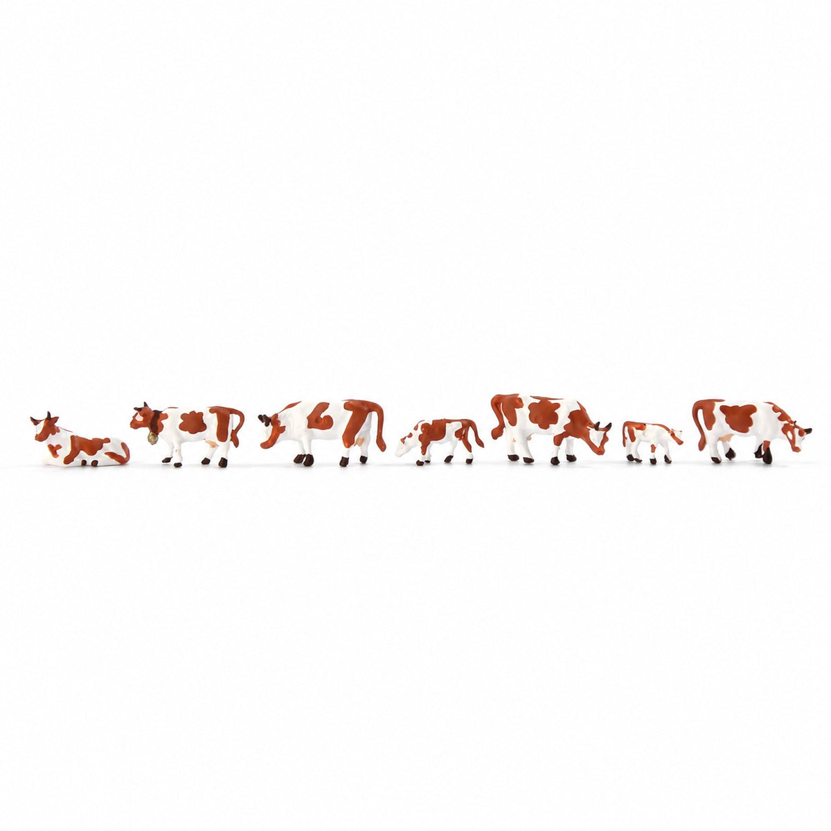 HFANN2353 7pcs N Scale 1:160 Model Railway Brown Milk Cows Cattle