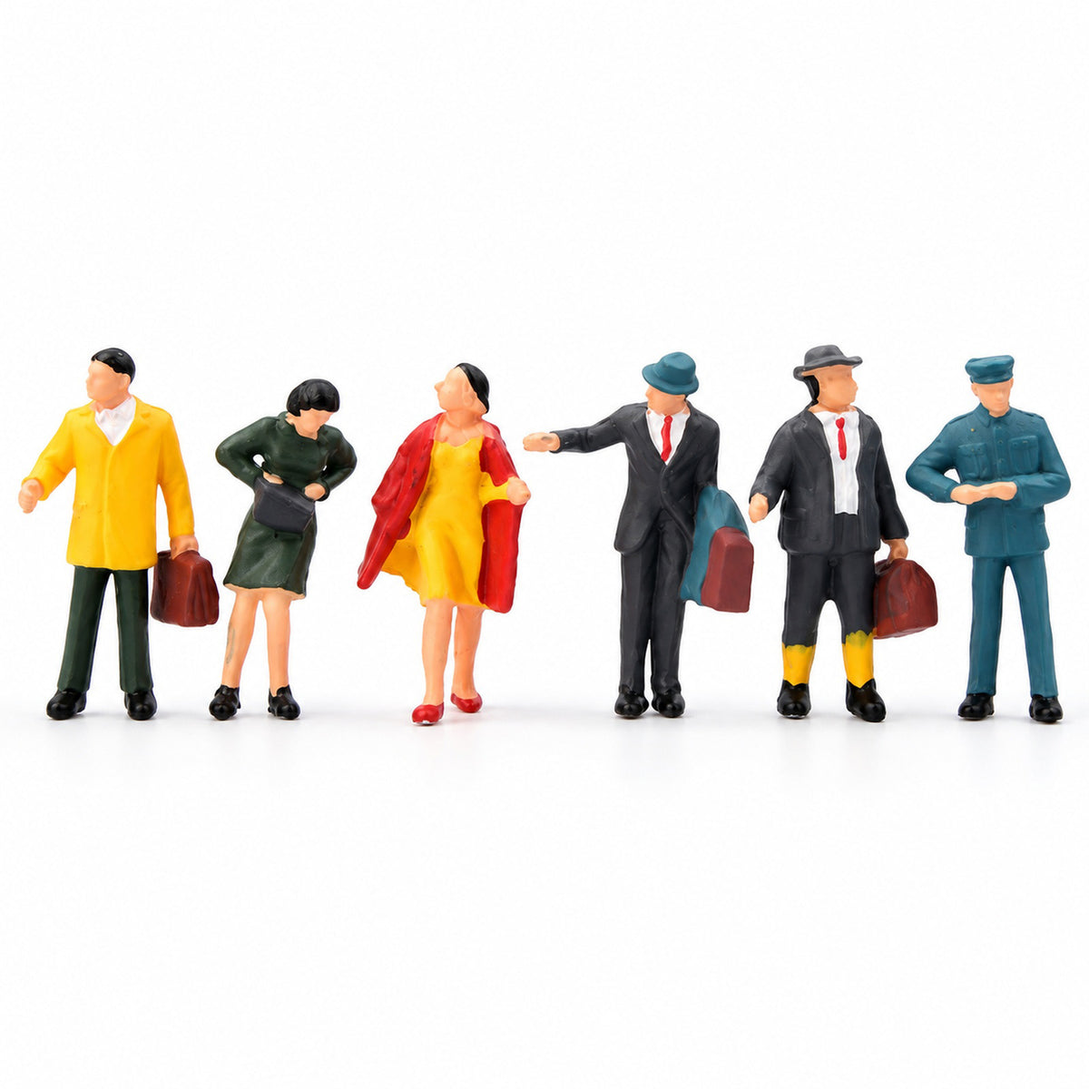 HFPHO6707 6pcs HO Scale 1:87 Model Railway Standing Travelers Passengers Station People