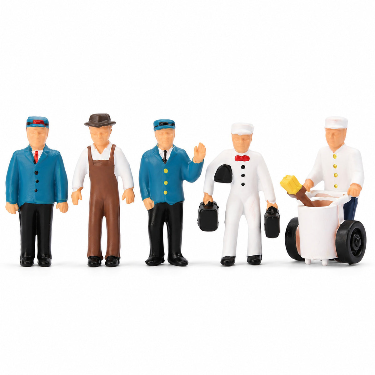 HFPHO6709 6pcs HO Scale 1:87 Model Railway Station Crew Painted People
