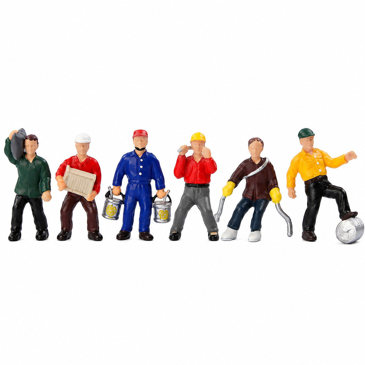 HFPHO6714 6pcs HO Scale 1:87 Model Railway Work People Painted People