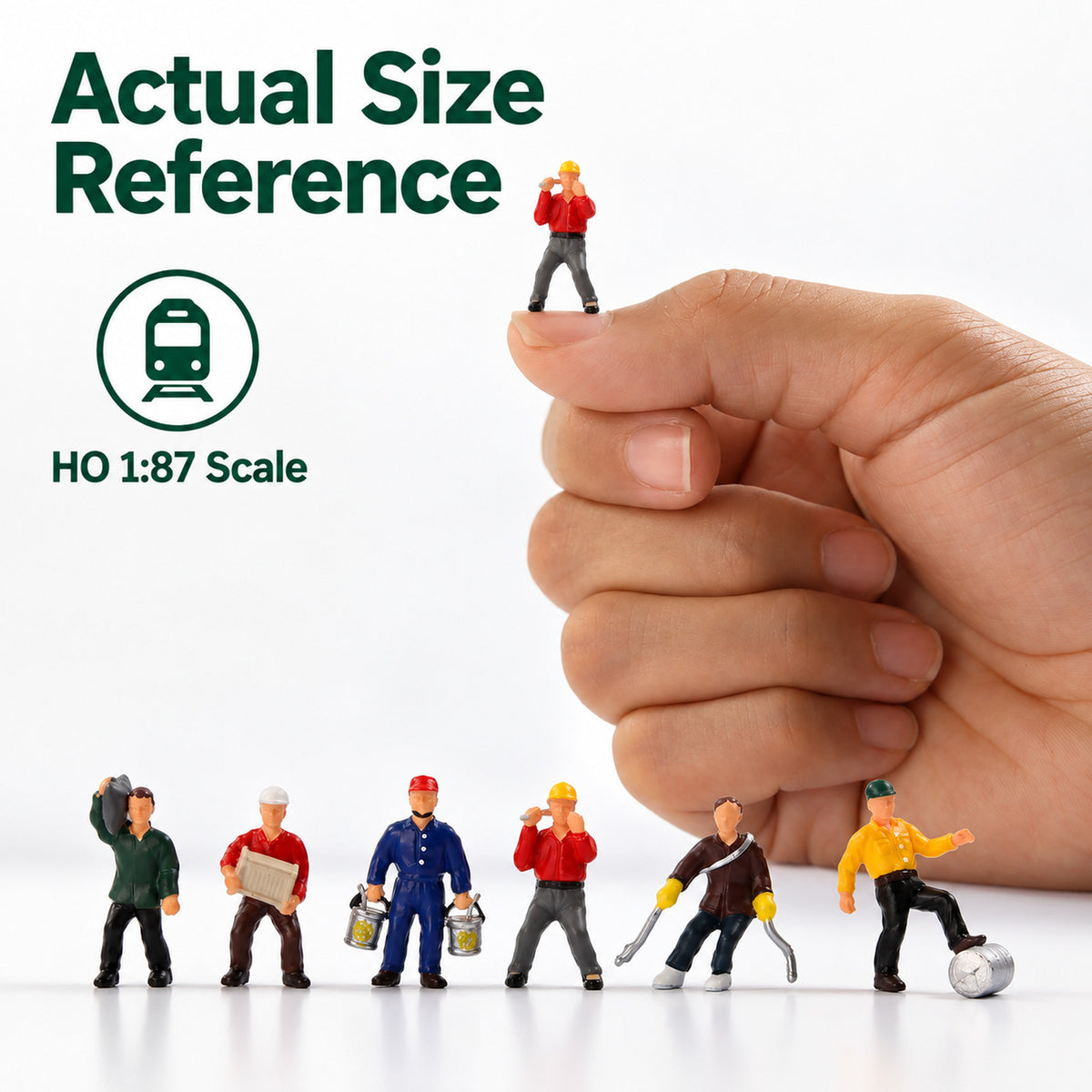HFPHO6714 6pcs HO Scale 1:87 Model Railway Work People Painted People