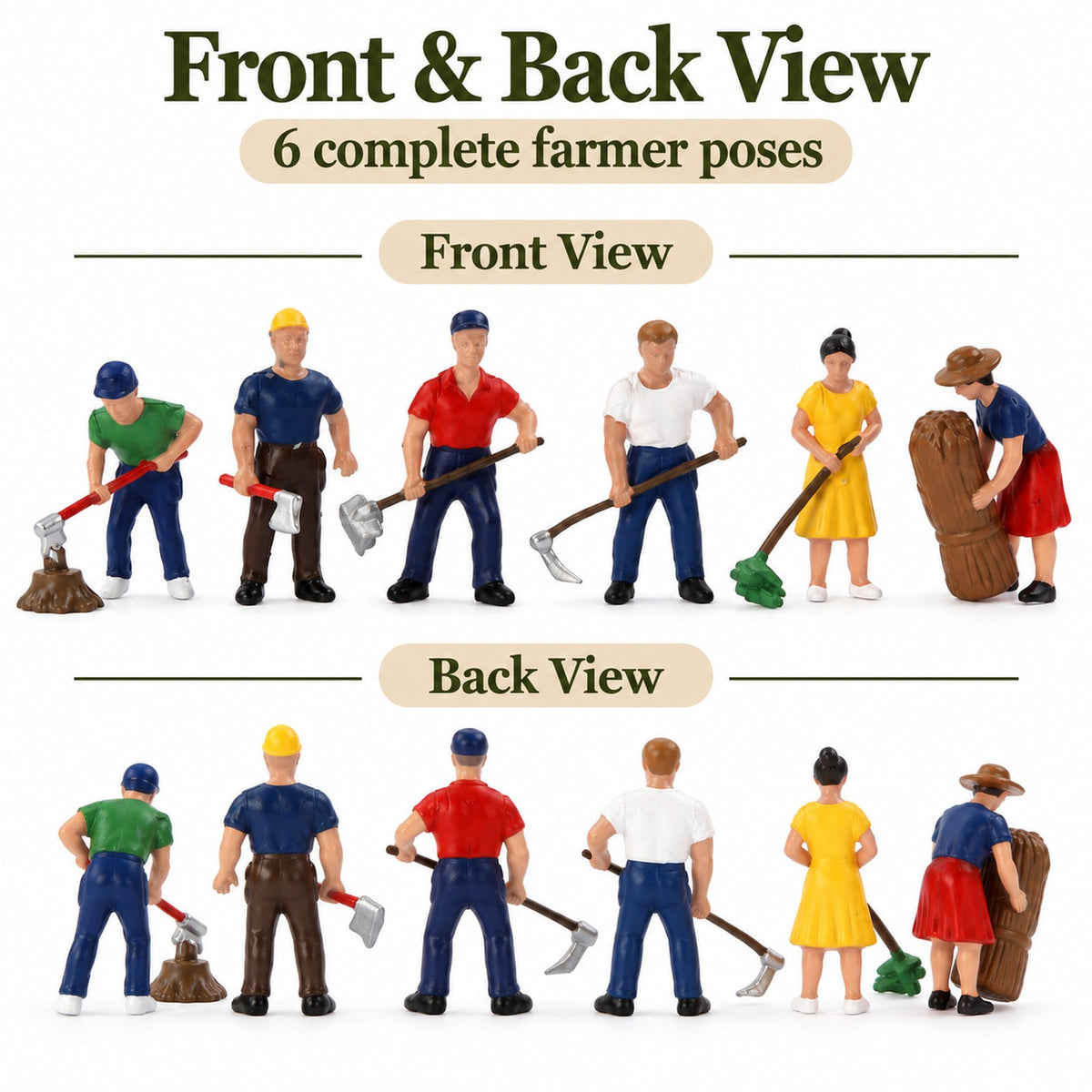 HFPHO6715 HO Scale 1:87 Model Railway Farm Action People Painted Figures