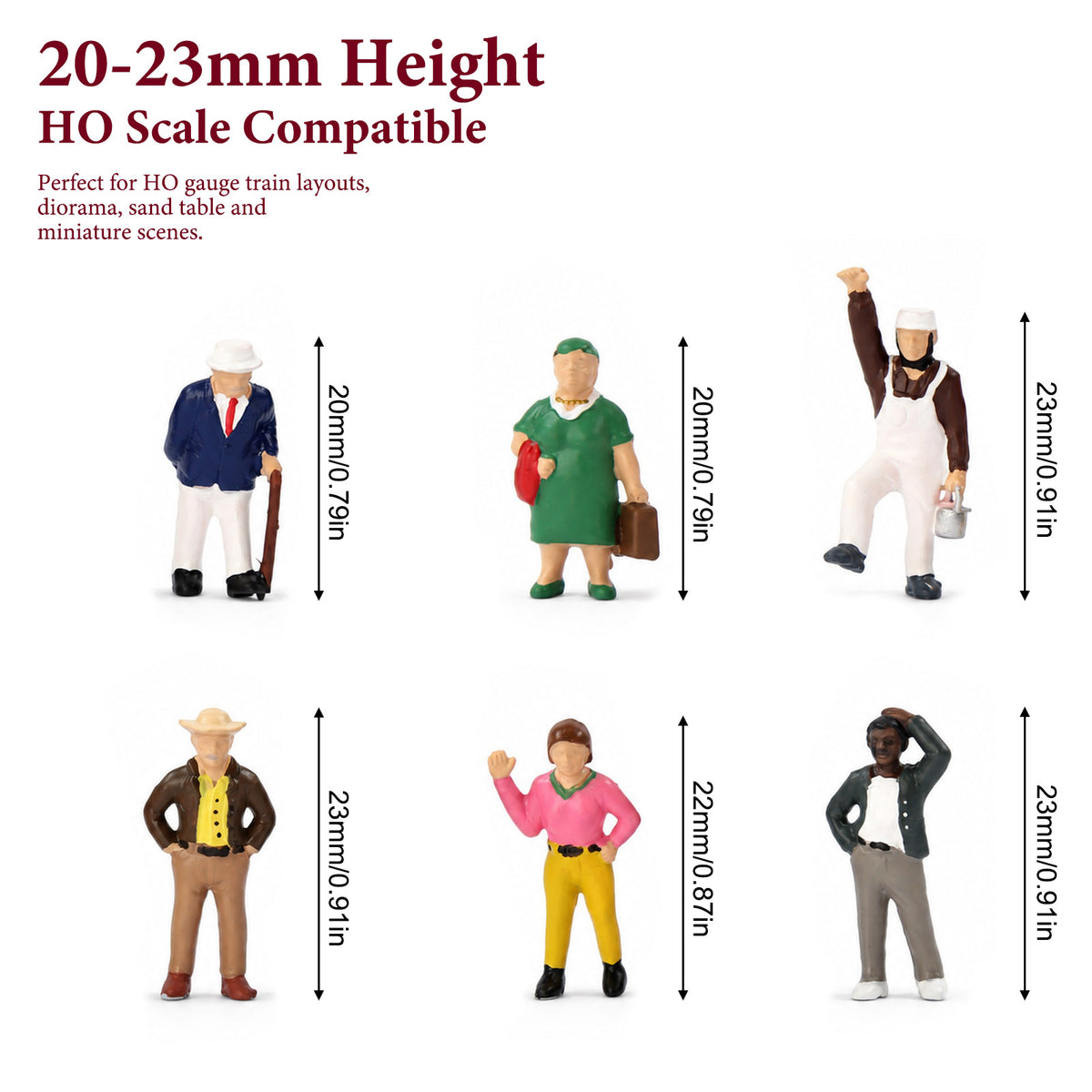 HFPHO6717 HO Scale 1:87 Model Trains Street People Figures
