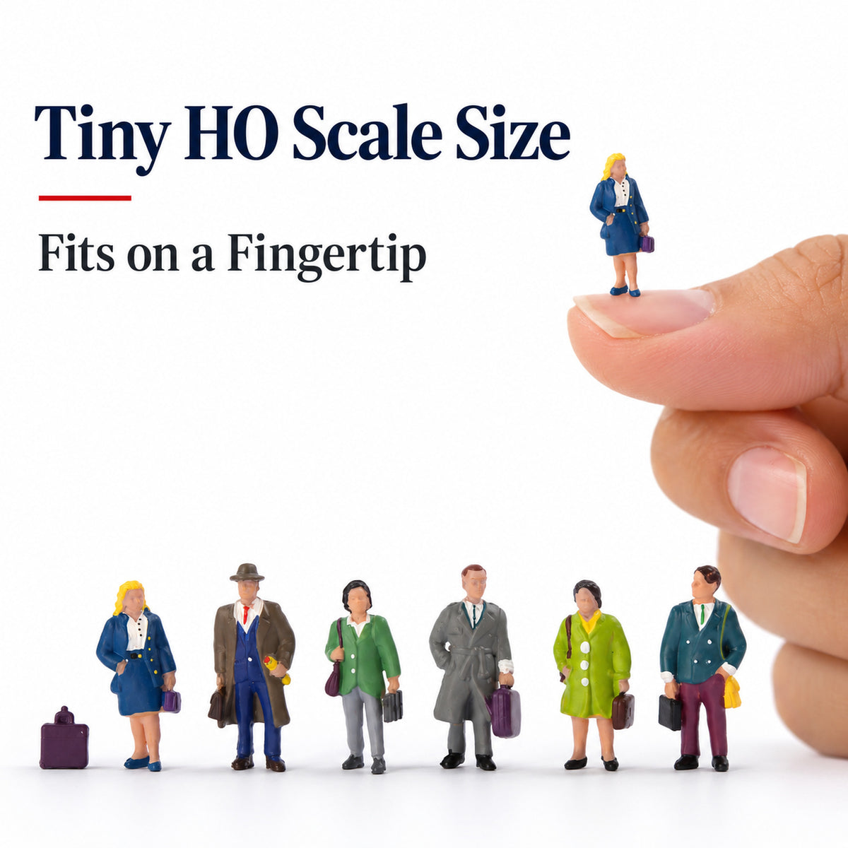 HFPHO6721 HO Scale 1:87 Model Railway Standing Commuter Figures Platform Crowds