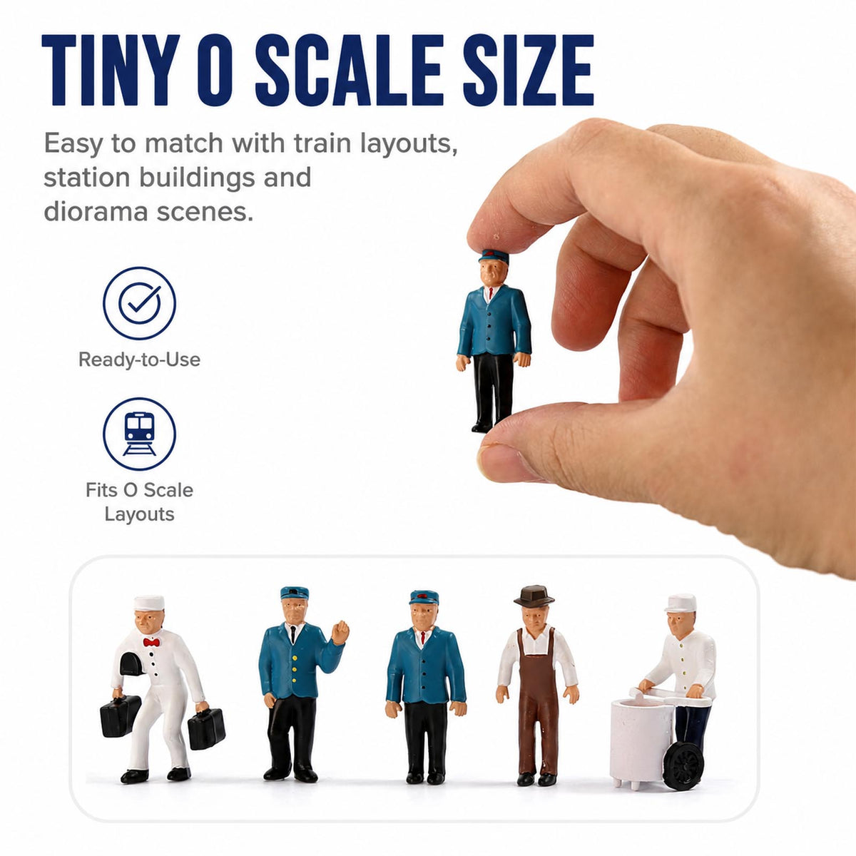 HFPO7050 6pcs O Scale 1:48 Model Railway Station Crew Figure Set