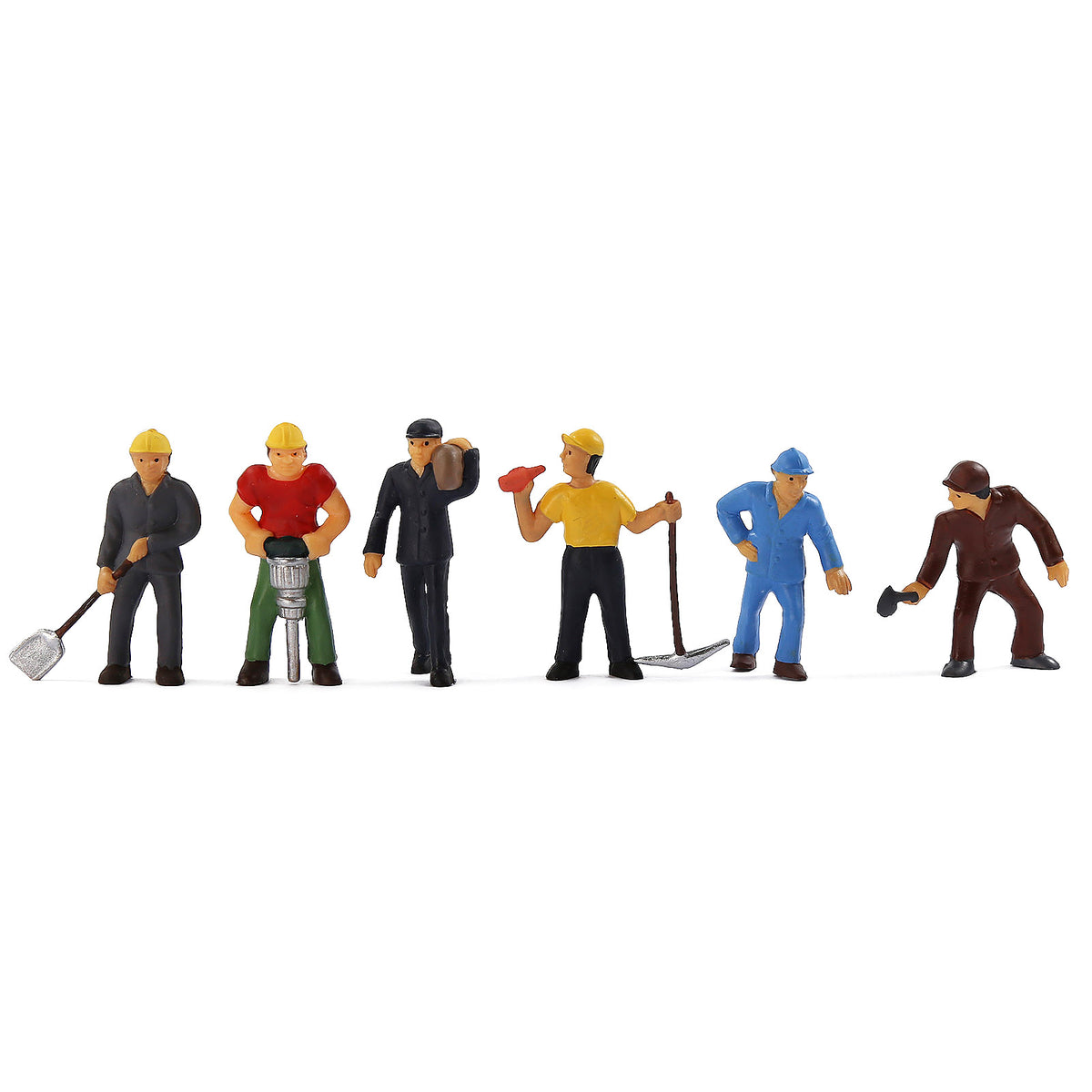 HFPO7053 6pcs O Scale 1:48 Model Trains Work Crew Painted People