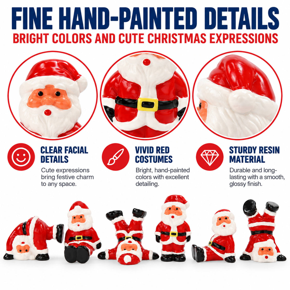 HFPO7057 6pcs O Scale 1:48 Model Railway Santa Claus Figure for Winter Scene Christmas Village