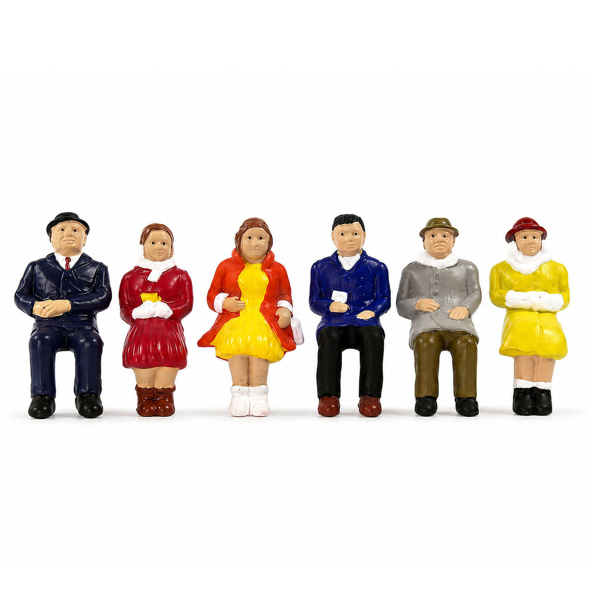 HFPO7060 6pcs O Scale 1:48 Model Railway Sitting Figures Painted People