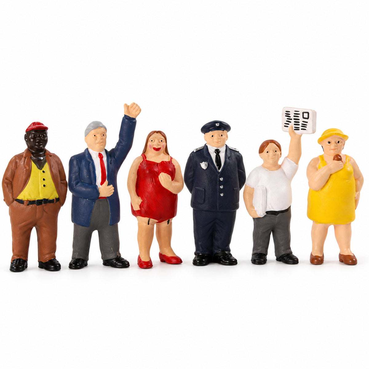 HFPO7062 6pcs O Scale 1:48 Model Railway Full Figured Folks Painted People
