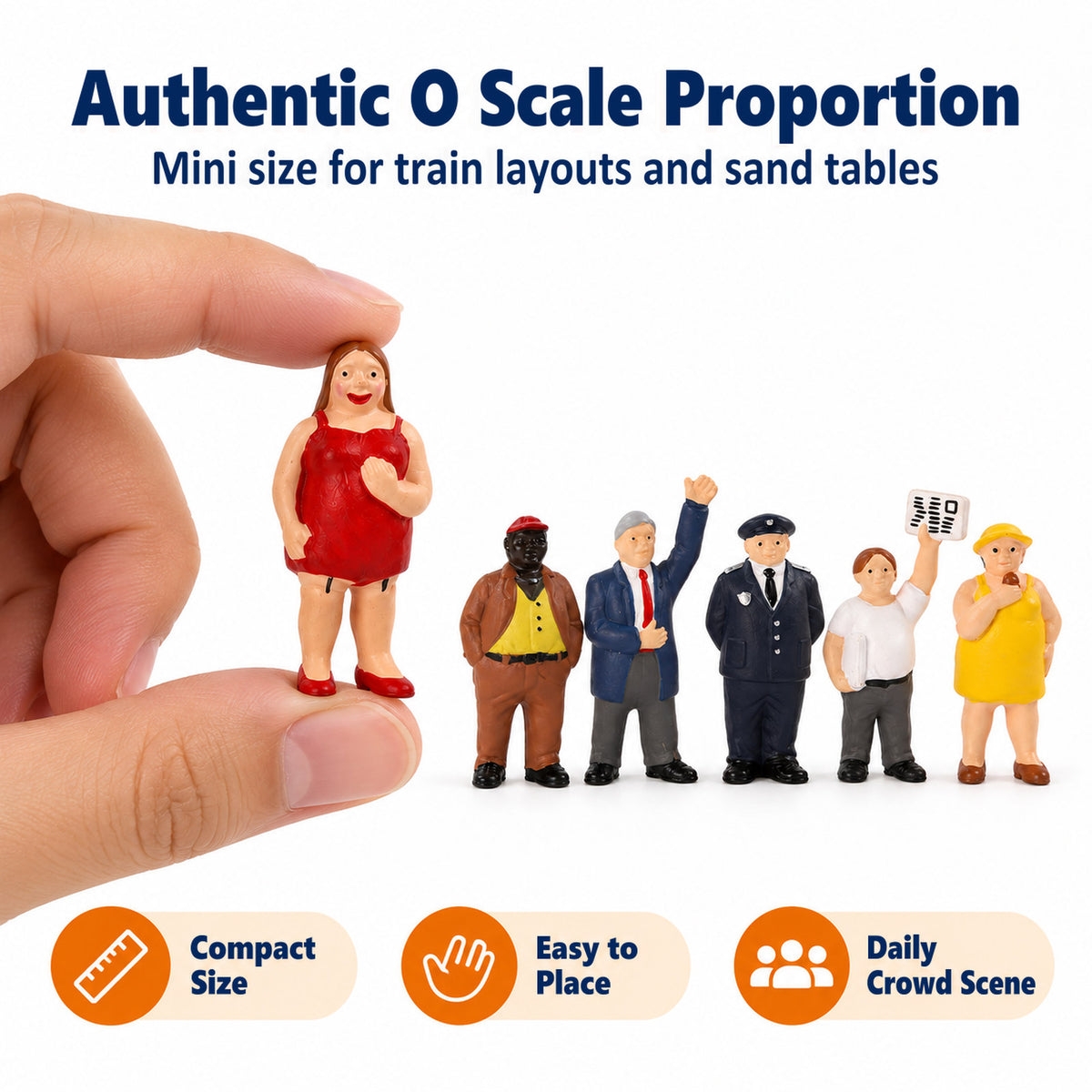 HFPO7062 6pcs O Scale 1:48 Model Railway Full Figured Folks Painted People