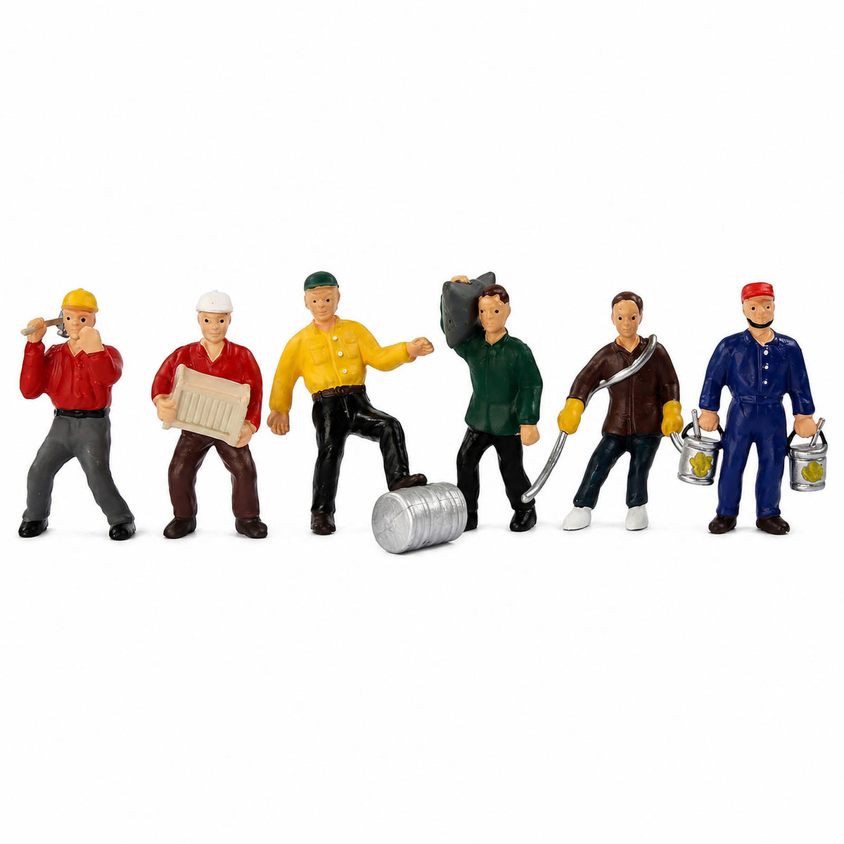 HFPO7063 6pcs O Scale 1:48 Construction Worker Figures Painted Figurines